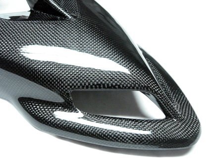 Ducati Hypermotard 1100 1100s (2008-2012) & Hypermotard 796 (2010-2012) Carbon Fiber Front Fairing Headlight Cowling Replacement - 1x1 Plain Black for Street Racing & Motorcycle Customization