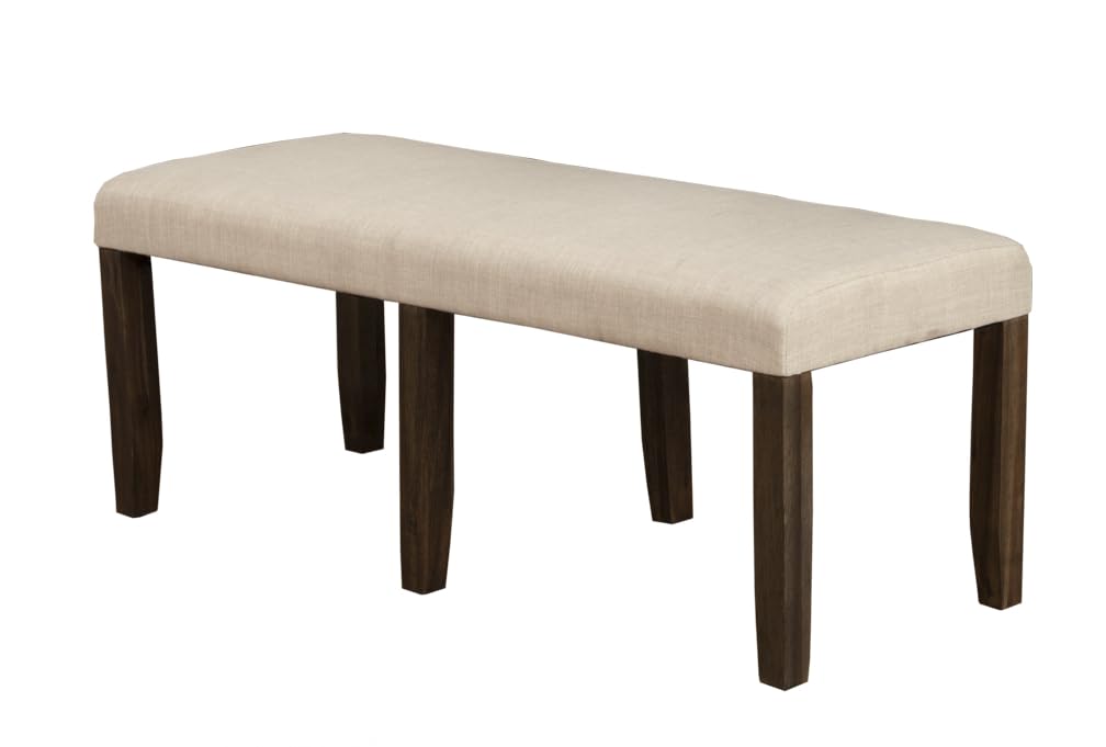 Alpine Furniture Brayden Acacia Wood & Veneer Dining Bench - Espresso Brown - Rustic Kitchen Seating for Farmhouse, Dining Room & Breakfast Nook