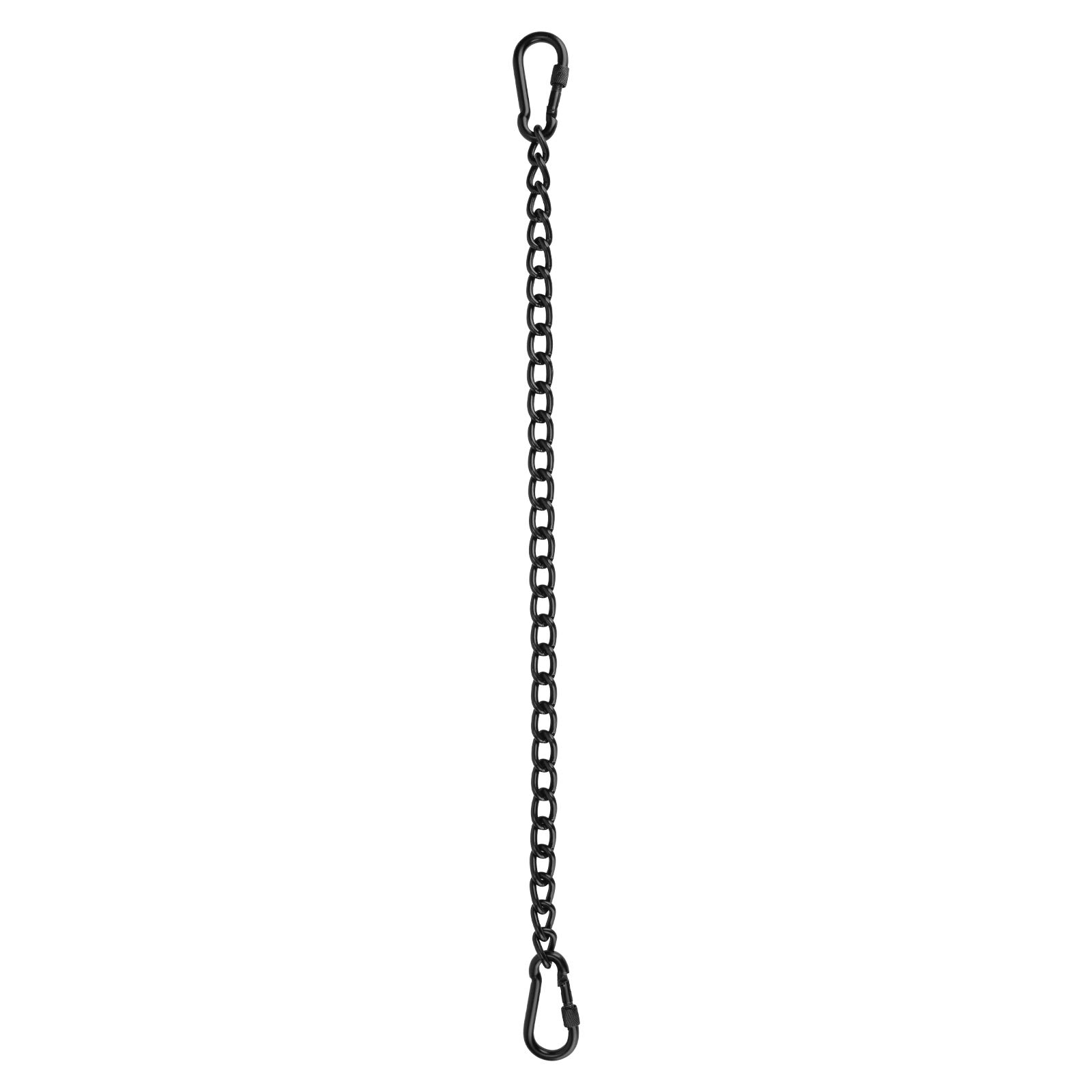 Heavy Duty Swing Chair Hanging Chain with 2 Carabiners - 330LB Capacity for Porch Swing, Hammock, Rope Swing, Tire Swing & Punching Bags - Indoor/Outdoor Ceiling Mount Hardware (Black) - Perfect for Backyard Relaxation, Kids Play Area & Home Gym Setup