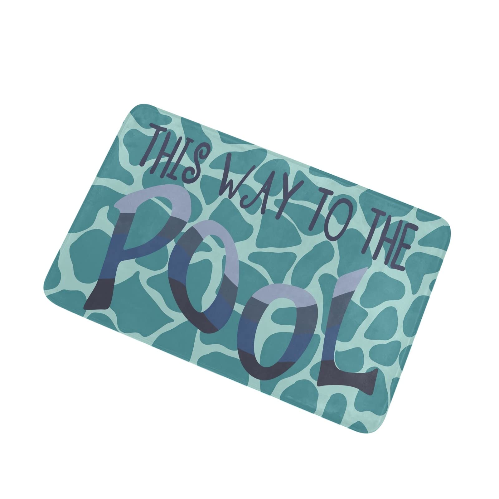 Non-Slip Rubber Welcome Doormat for Pool, Patio & Front Door - 23.6