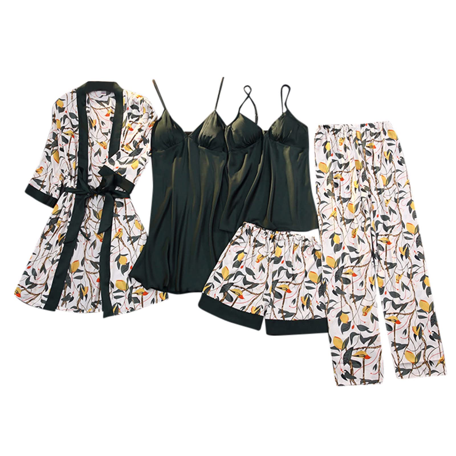 Sexy Wireless Rimless Pajama Set - Lace Nightgown & Silk Camisole for Women | Comfortable Sleepwear, Intimate Apparel & Cleavage Cover | Perfect for Bedtime, Lounge Wear & Romantic Occasions