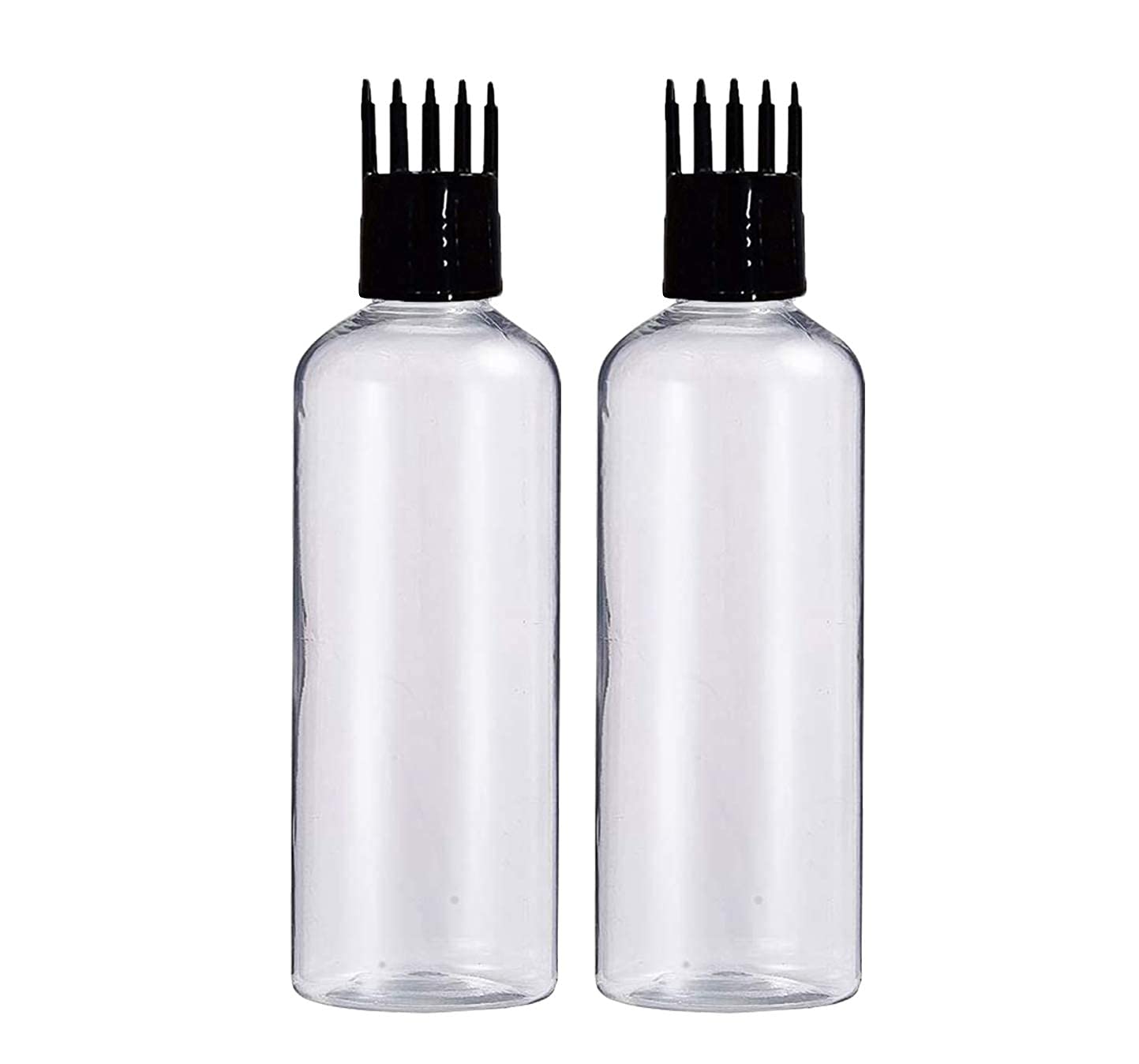 Hunky Dory 200ml Refillable Hair Root Applicator Bottle - Transparent Scalp Oil & Shampoo Applicator for Hair Care, DIY Treatments & Medicine (2-Pack) - Perfect for At-Home Hair Treatments & Salon Use