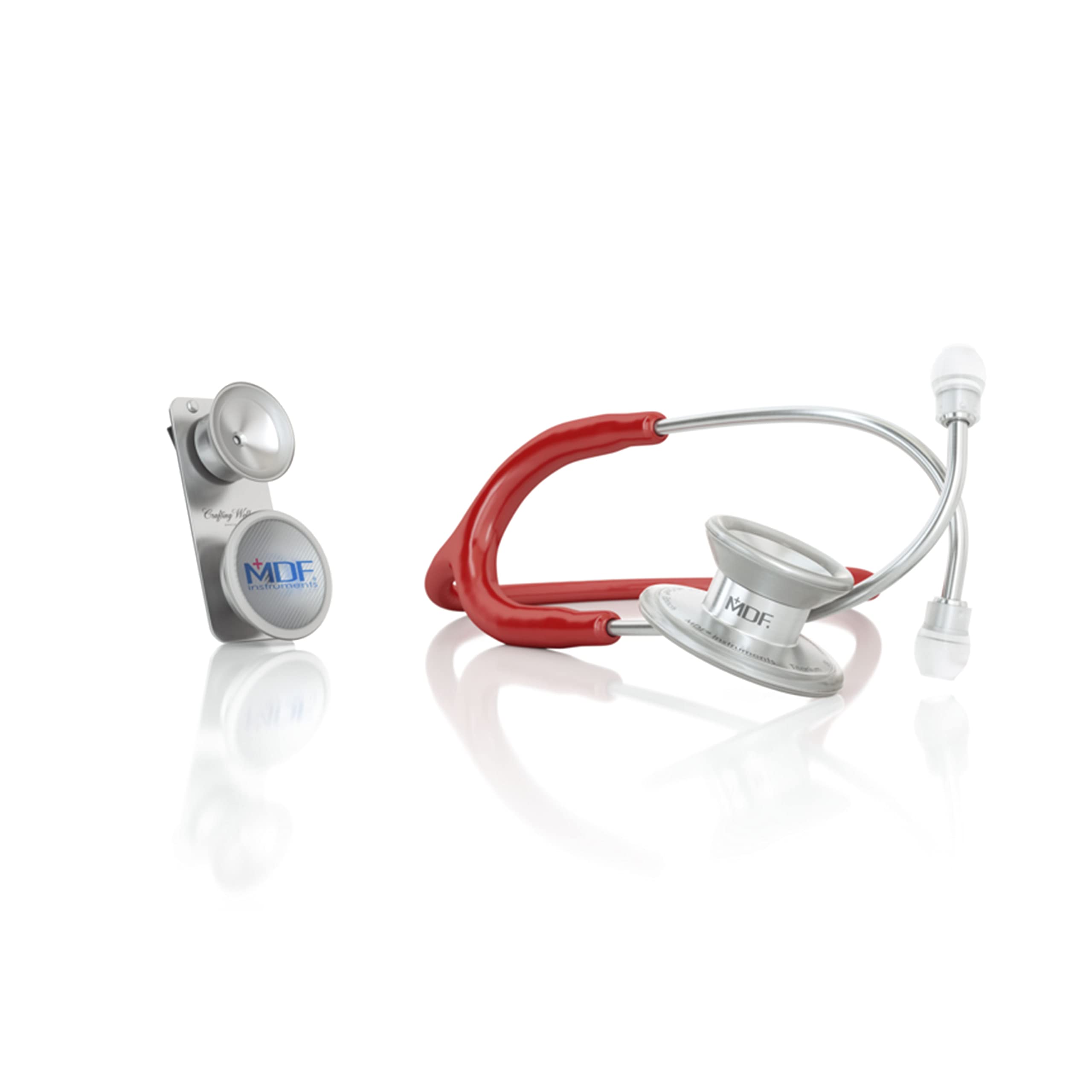 MDF Instruments MD One Epoch Lightweight Titanium Stethoscope - Burgundy Red with Pediatric Attachment & Clip | Premium Medical Stethoscope for Doctors, Nurses, EMTs & Healthcare Professionals | Ideal for Cardiac, Respiratory & Pediatric Examinations