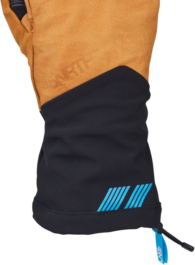 45NRTH 2024 Sturmfist 4 LTR Leather Gloves - Lobster Style, Tan/Black, Large - Winter Cycling & Motorcycle Gloves for Extreme Cold Weather Protection