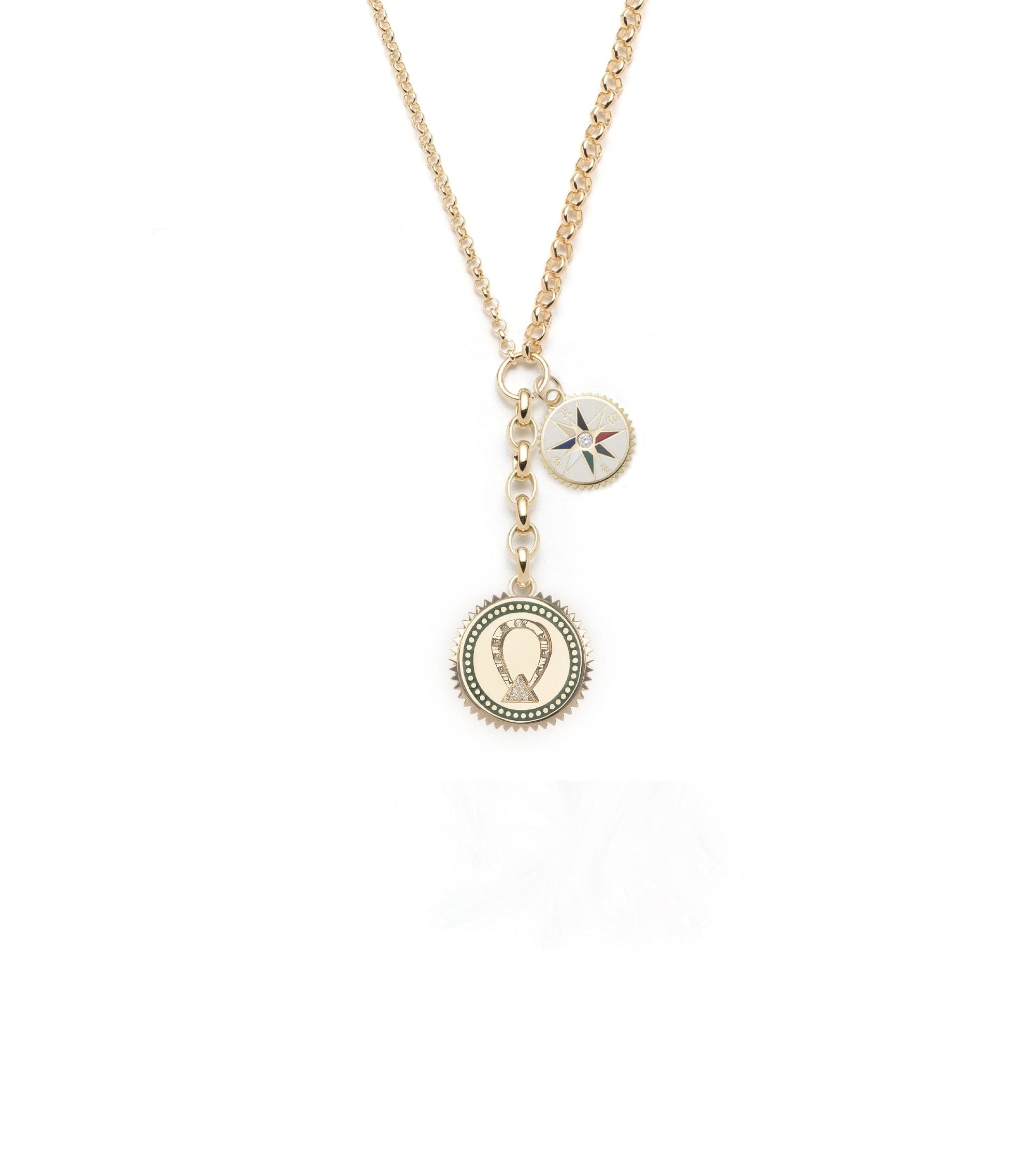 Stylish Medium Mixed Belcher Extension Chain Necklace with Protection & Internal Compass - Perfect for Outdoor Adventures, Travel & Everyday Fashion