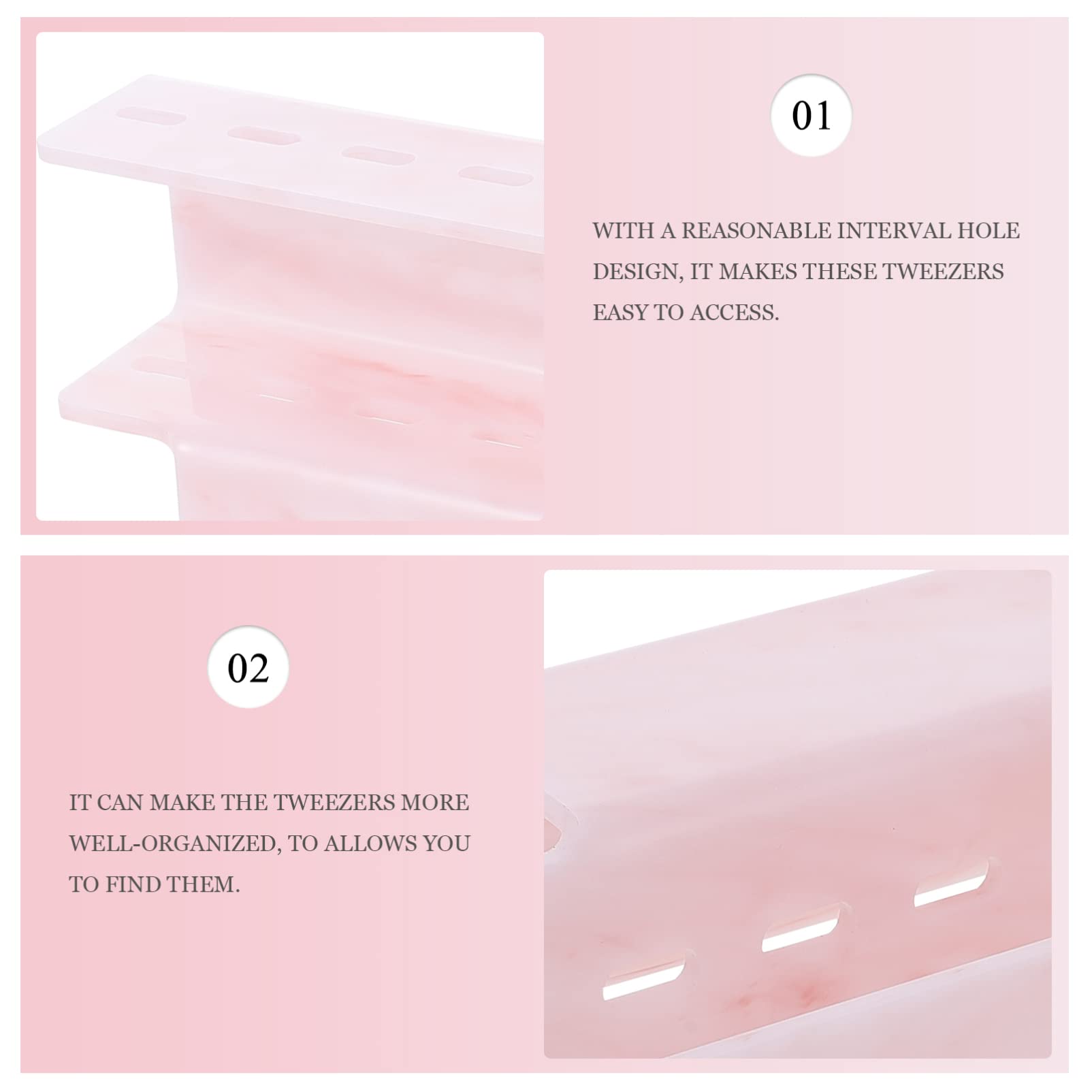 FOMIYES Acrylic Makeup Brush Organizer & Eyelash Holder - Marble Design Storage Stand for Tweezers, Brushes, and Beauty Tools | Perfect for Salon, Vanity, and Home Makeup Organization