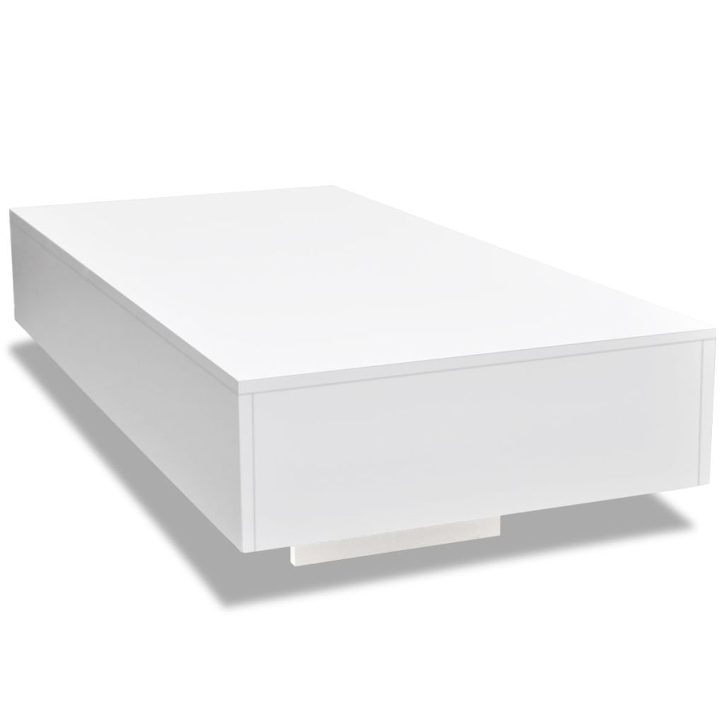Modern White High Gloss Coffee Table - Stylish Living Room Furniture for Home Decor & Small Space