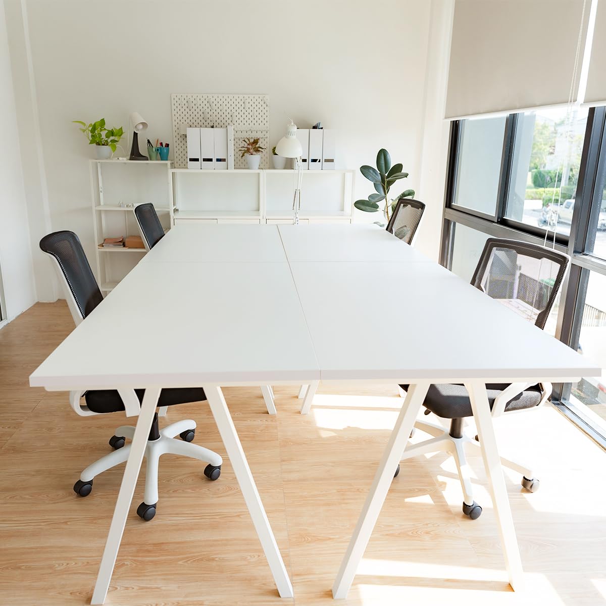 Kaboon 55x27.5 Inch White Reversible Melamine Tabletop - Durable Wood Desktop for Home Office, Kitchen Countertop, Craft Table & Workspace Surface