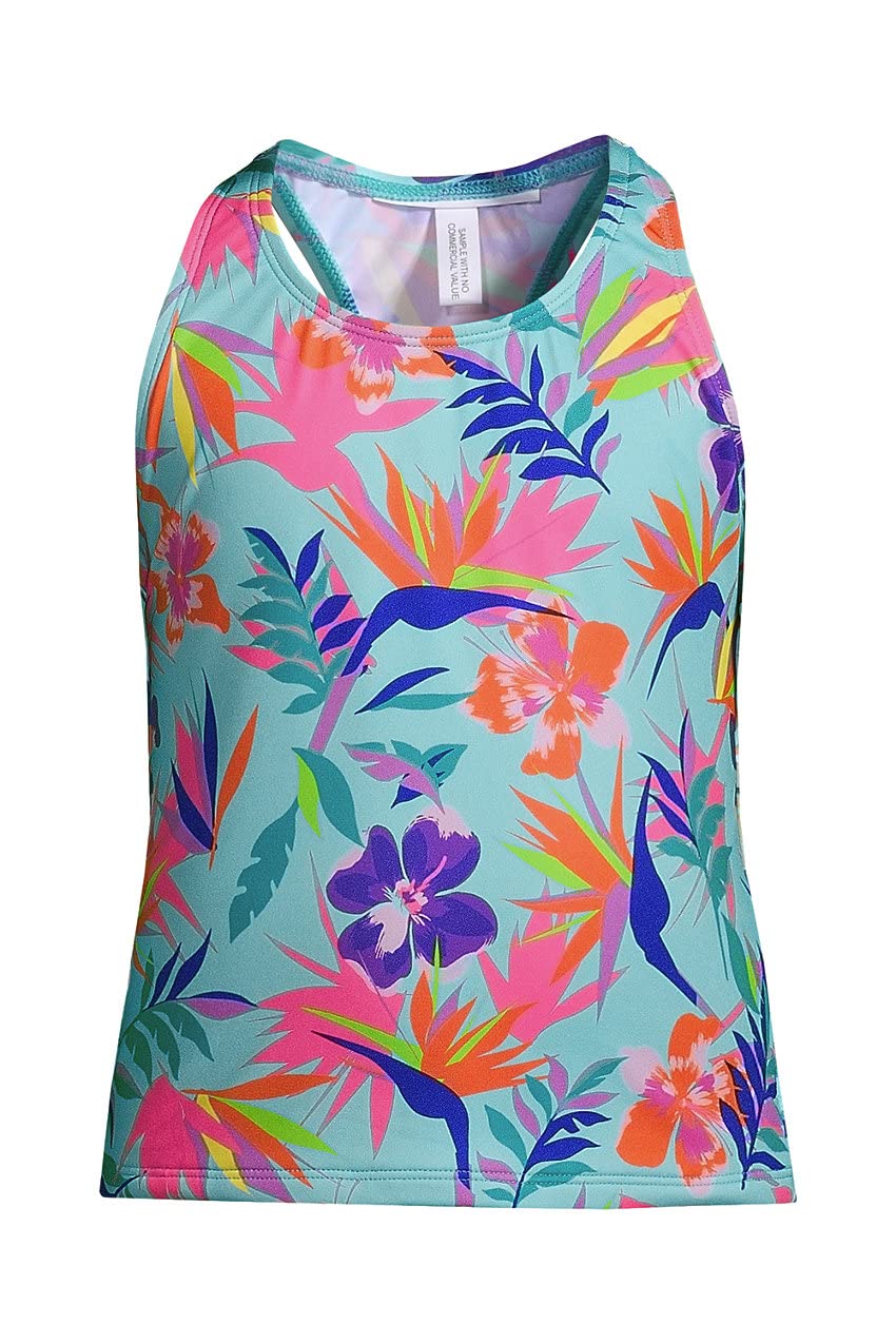 Lands' End Girls Slim Tankini Swimsuit Top - Comfortable & Stylish Swimwear for Kids - Perfect for Pool, Beach & Summer Vacations