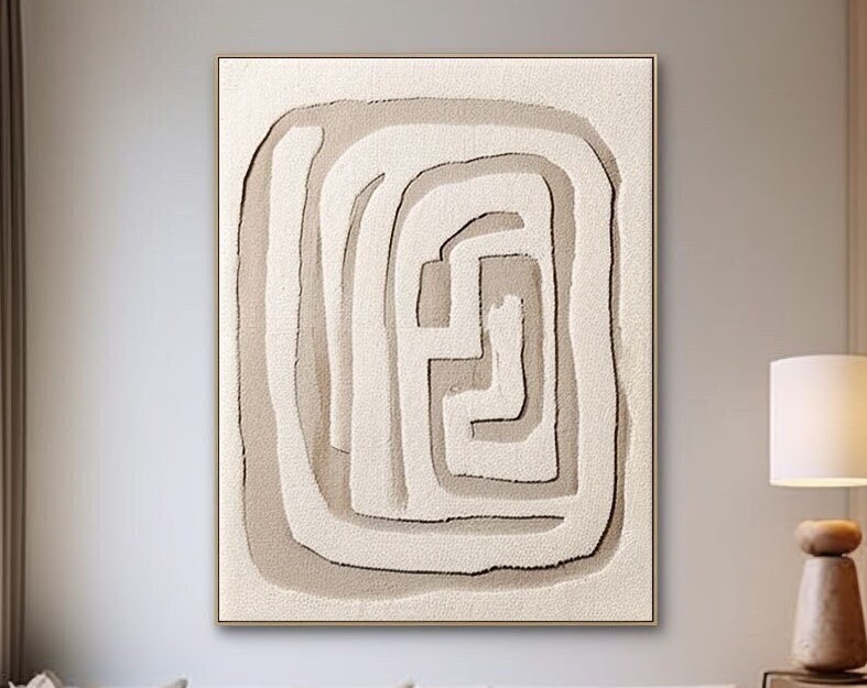 Beige & Brown Abstract Wall Art Print #BB008 - Modern Home Decor for Living Room, Bedroom & Office