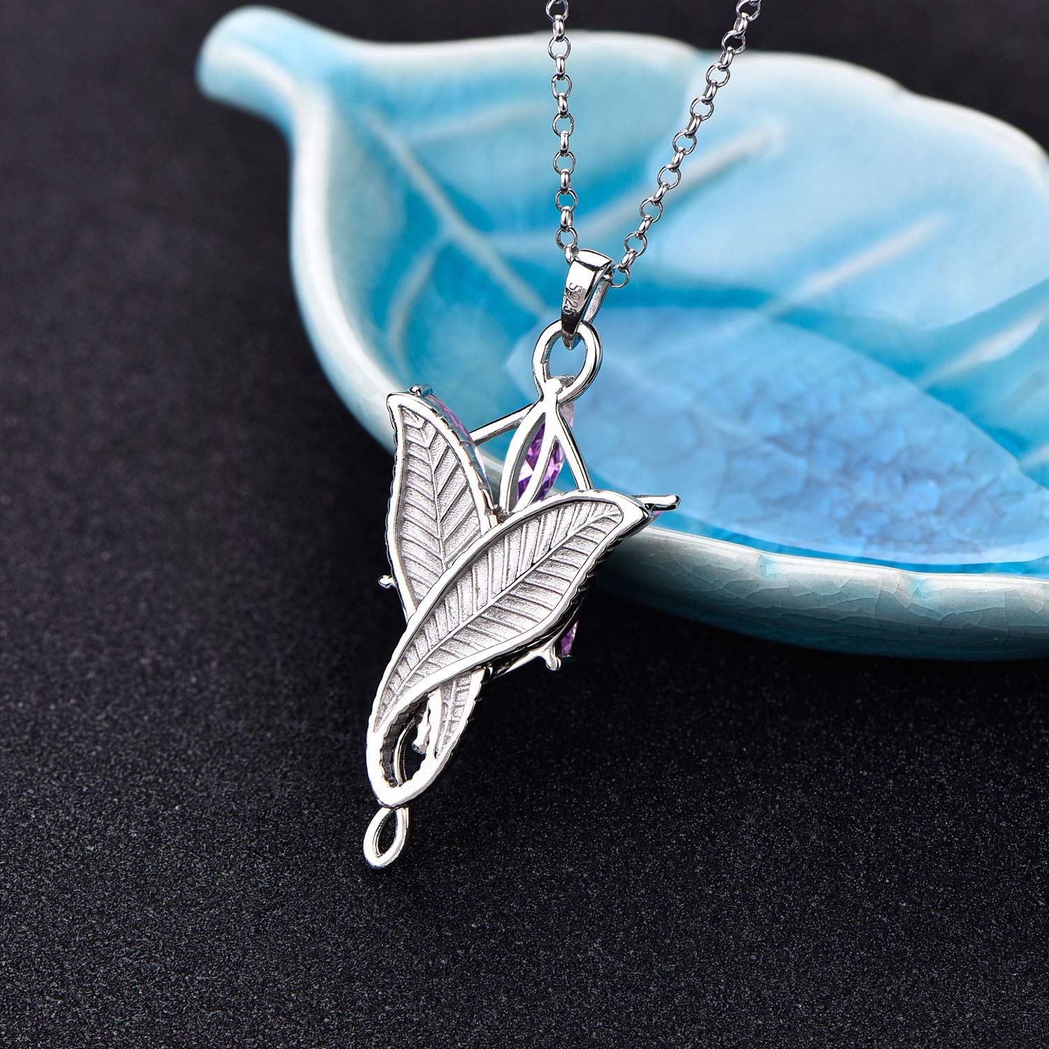 JO WISDOM Arwen Evenstar Necklace - 925 Silver LOTR Jewelry with CZ for Women | Elvish Gift & Cosplay