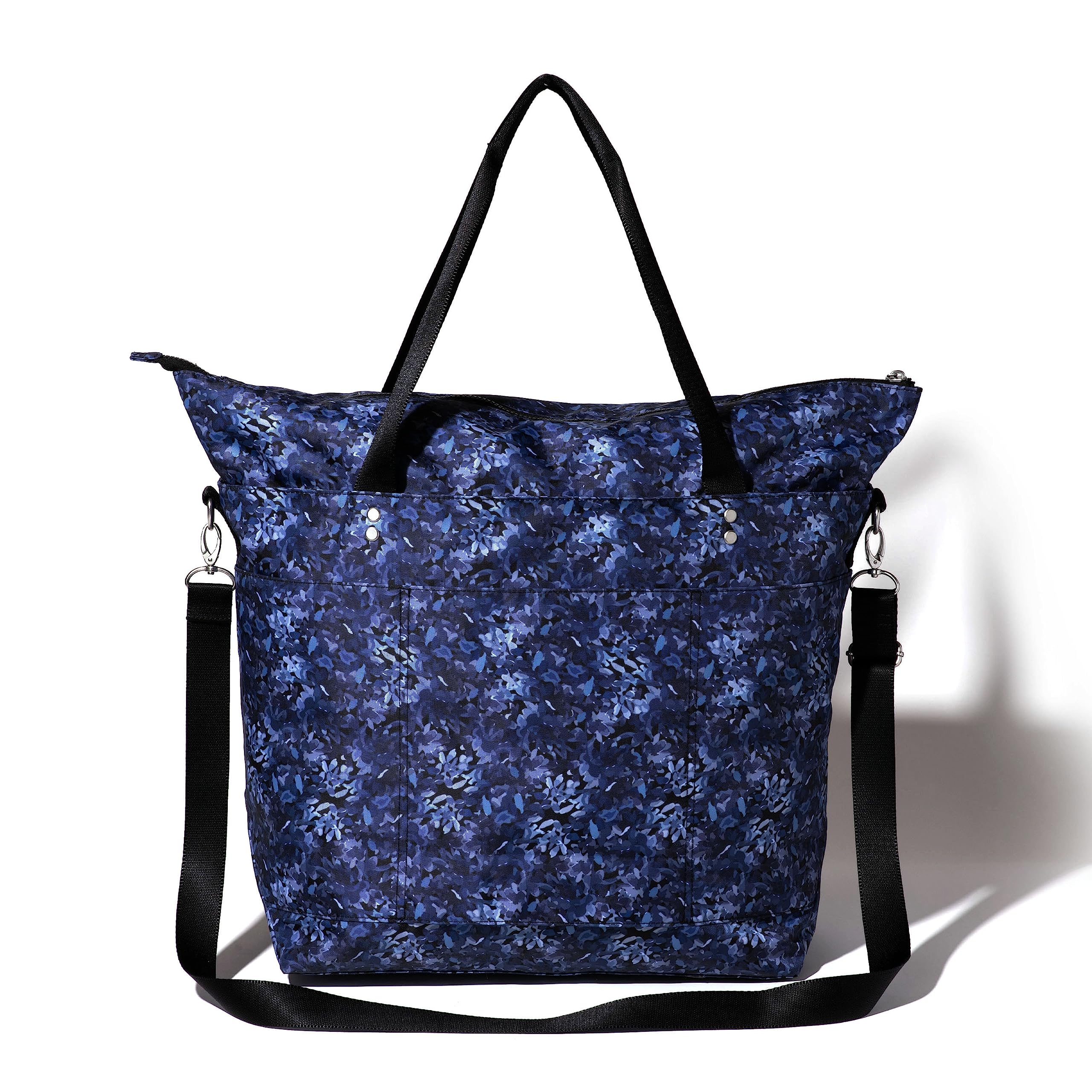 Large Lightweight Nylon Tote Bag for Women - Spacious Carryall Weekender with Zipper Top & Luggage Sleeve - Perfect for Travel, Beach, Work and Gym Use