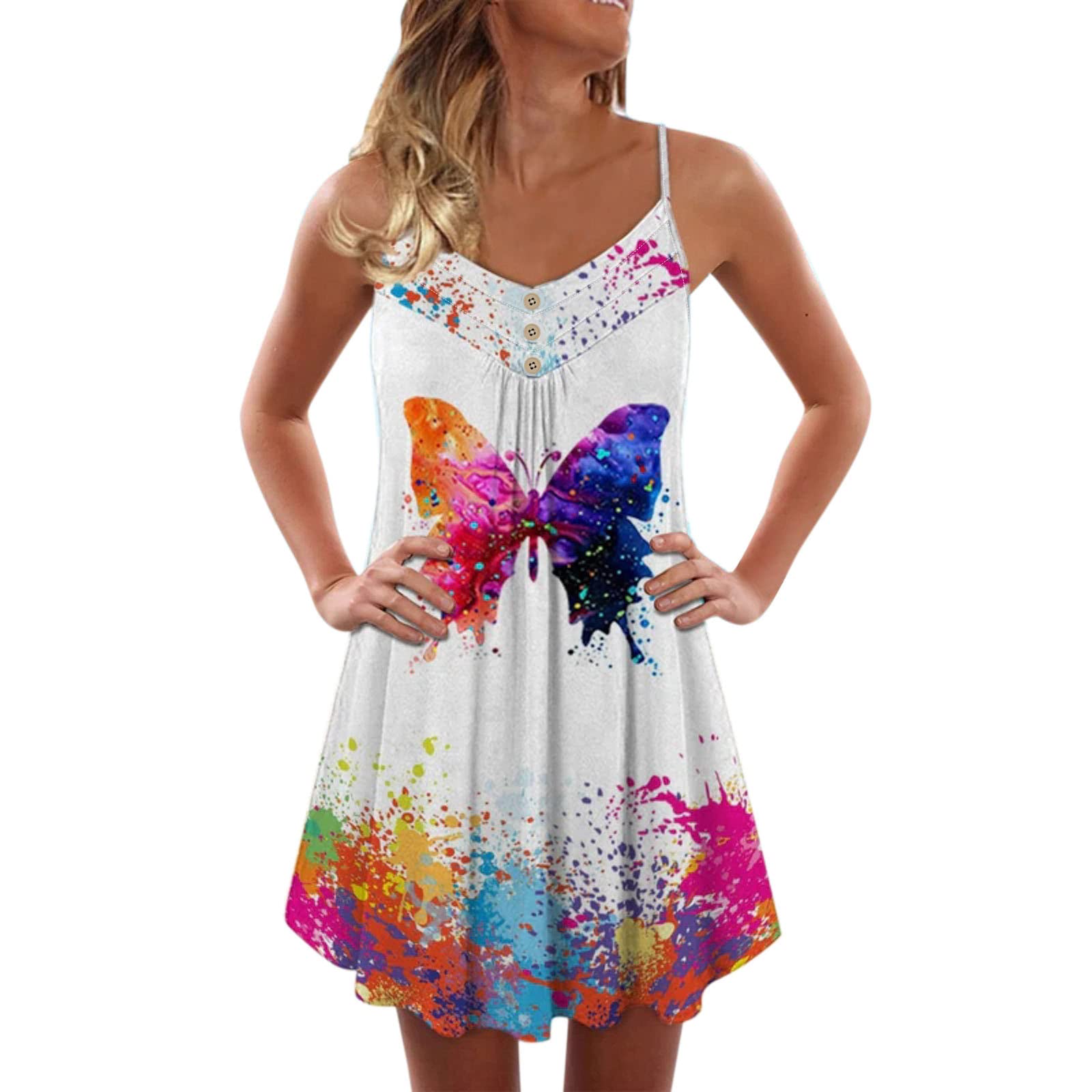 Women's Striped Print Cute Summer Beach Dress - Swing Cover Up for Spring & Evening Formal Occasions | Perfect for Beach Vacations, Date Nights & Special Events