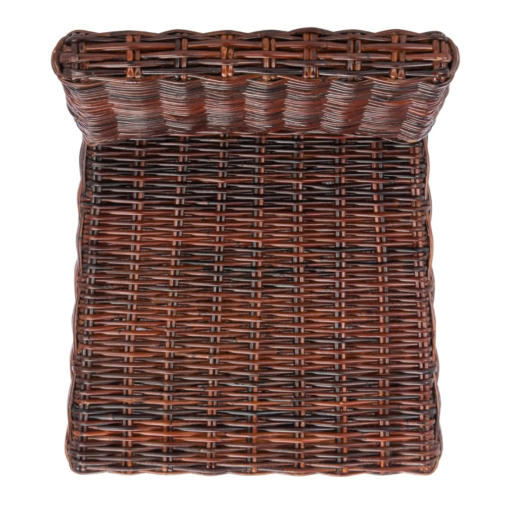 Safavieh Home Collection Aubrey Walnut Wicker Side Chair - Rustic Farmhouse Dining Chair for Kitchen, Patio & Outdoor Use - Handwoven Rattan Accent Chair with Wooden Frame