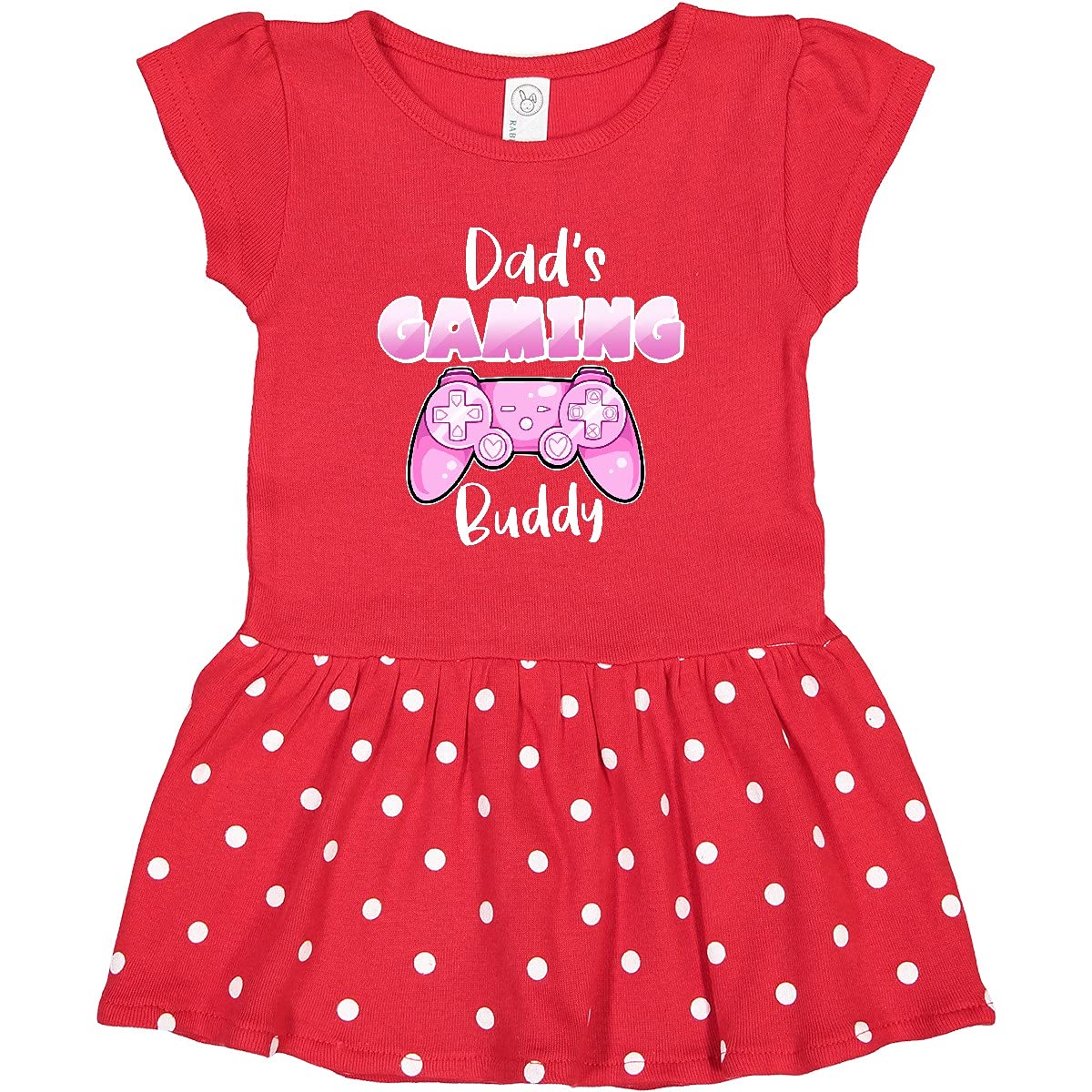 Inktastic Dad's Gaming Buddy - Pink Controller Toddler Dress for Girls | Cute Gamer Outfit | Father Daughter Matching Game Day | Birthday Gift for Toddler Girls