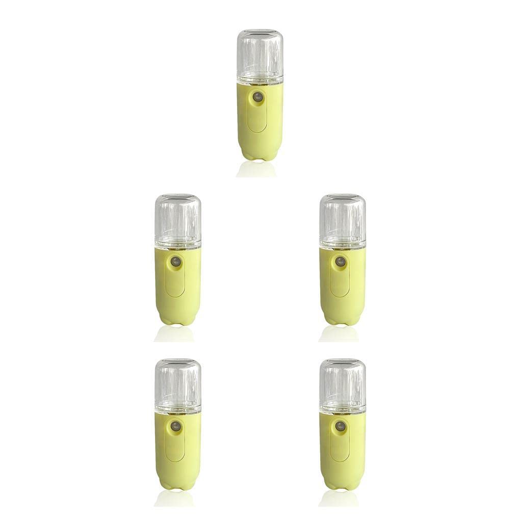 5 PCS 30ml Facial Hydrating Mist Sprayer - Deep Moisturizing Yellow Face Steamer for Dry Skin, Travel & Makeup Setting