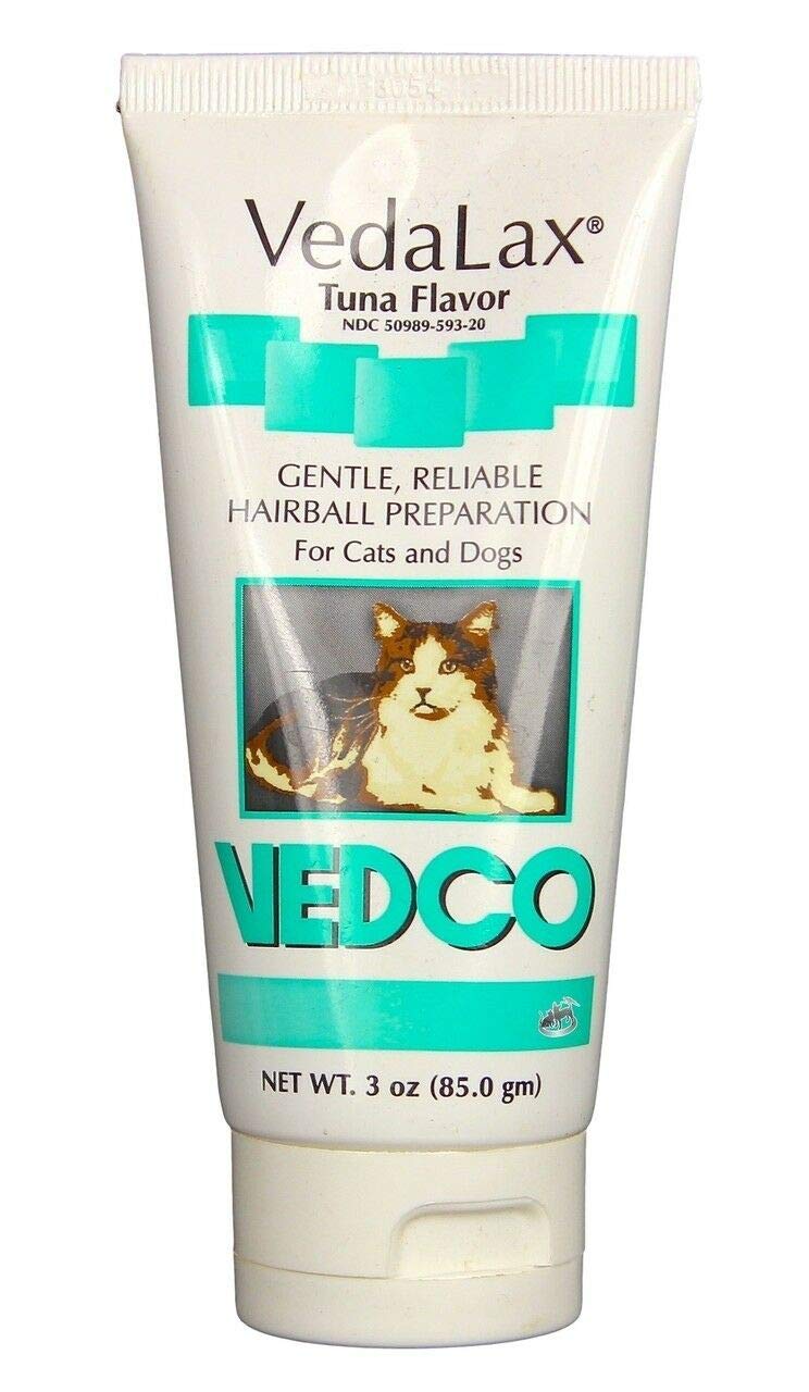 VedaLax Gentle Hairball Relief for Cats - Tuna Flavor 85g | Digestive Support Supplement | Helps Prevent Hairballs in Indoor & Outdoor Cats