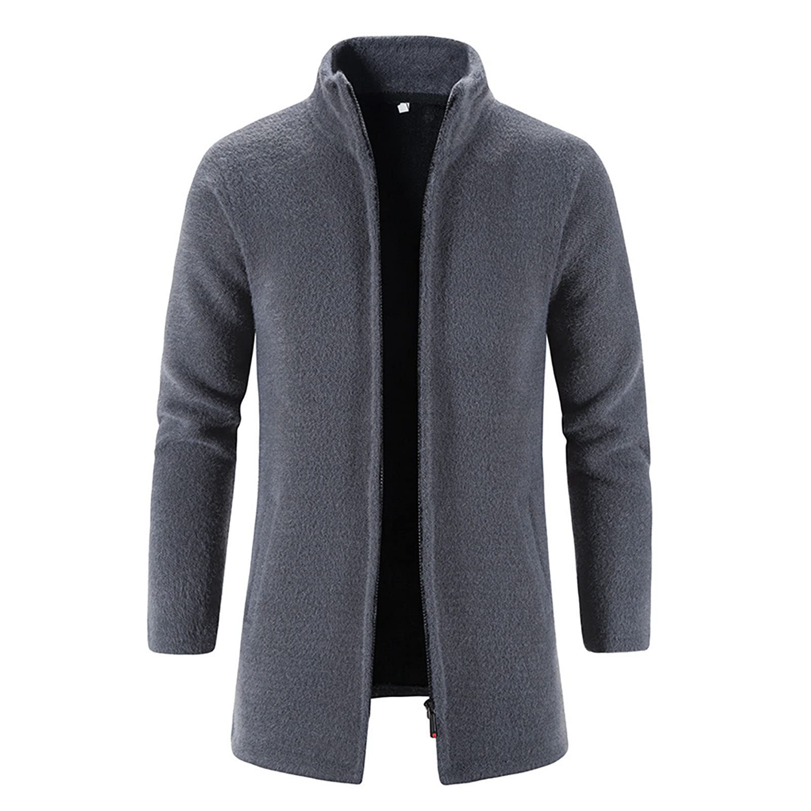 Men's Mink Velvet Windbreaker Jacket - Stand Collar Zipper Coat for Autumn & Winter | Casual Medium-Length Outerwear for Daily Wear, Travel & Outdoor Activities