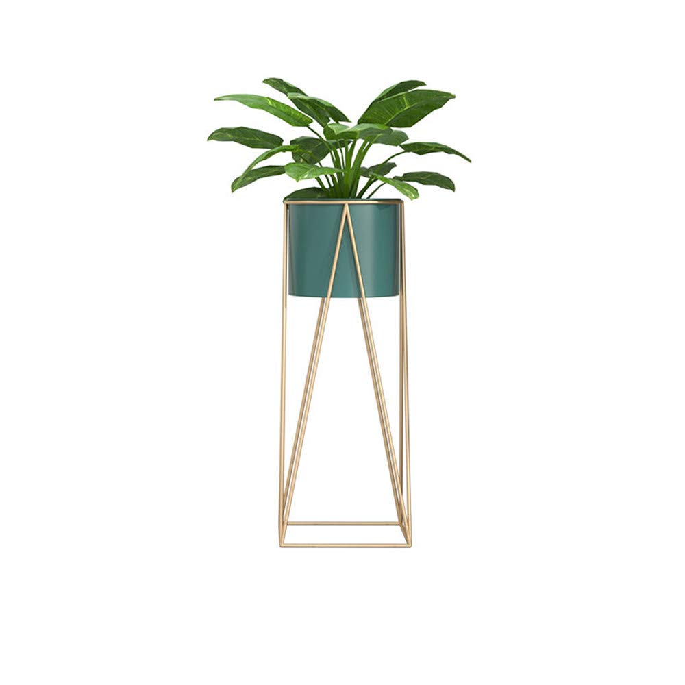 ZJDU Modern Metal Plant Stand Set with Flower Pot - Indoor Outdoor Tall Planter for Terrace, Patio, Home Decor (Without Plants) - Blue, 26×26×70cm - Perfect for Living Room, Garden, Balcony & Office Decor