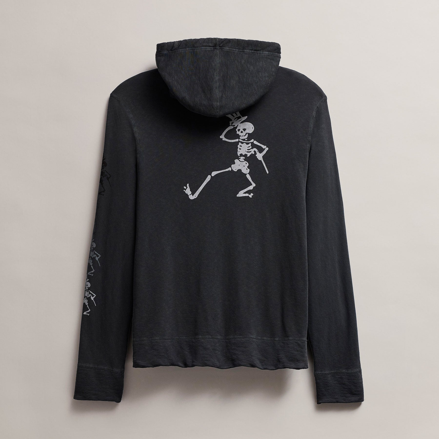 Grateful Dead Men's Dancing Skeleton Full Zip Hoodie - Carbon Pigment | Vintage Rock Band Merch | Casual Streetwear & Concert Outfit