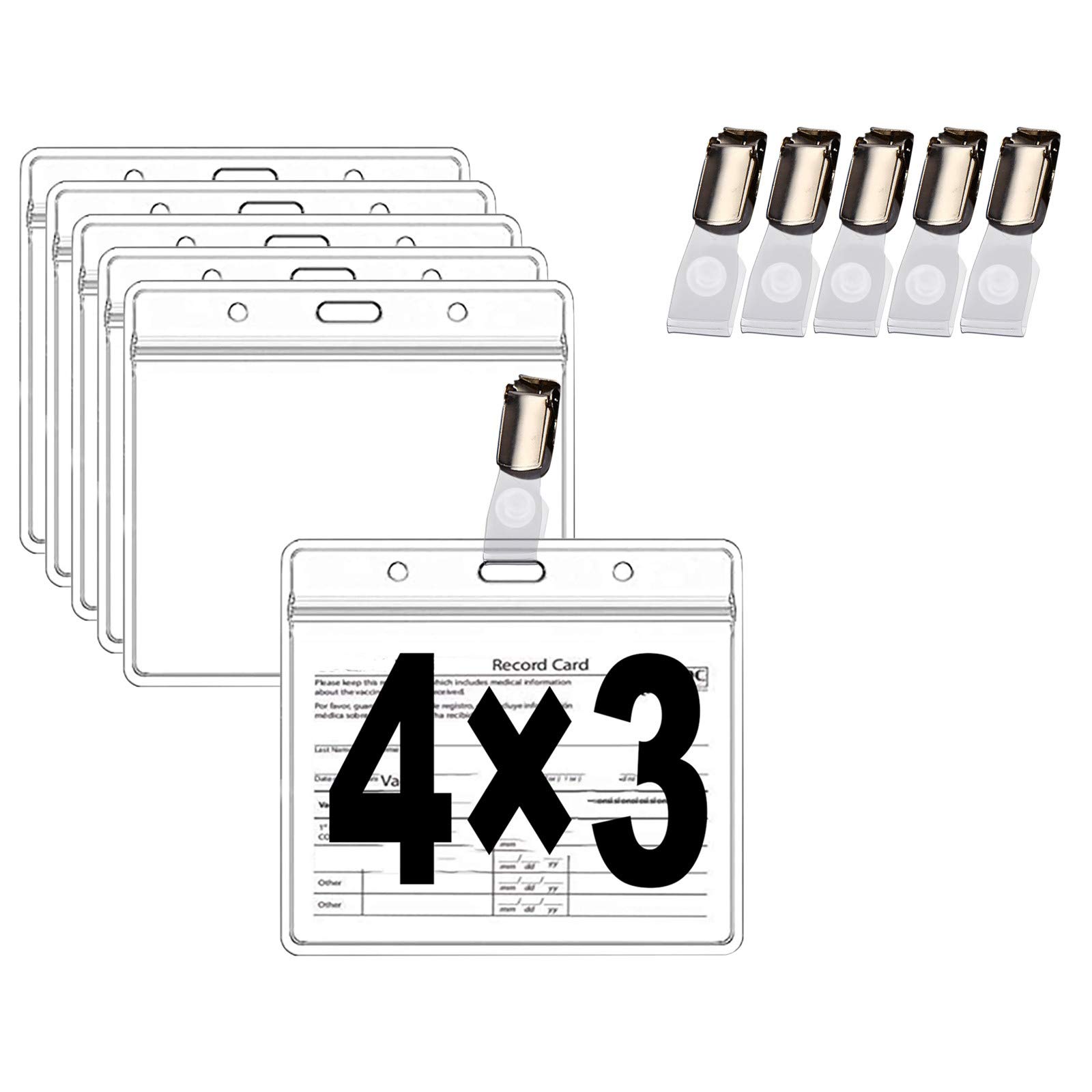 BRADEM Plastic Index Card Holder with Clear Name Badge & Breakaway Lanyard - Durable Office ID Card Holder for Teachers, Students, and Business Professionals - Perfect for Conferences, Schools, and Workplace Organization