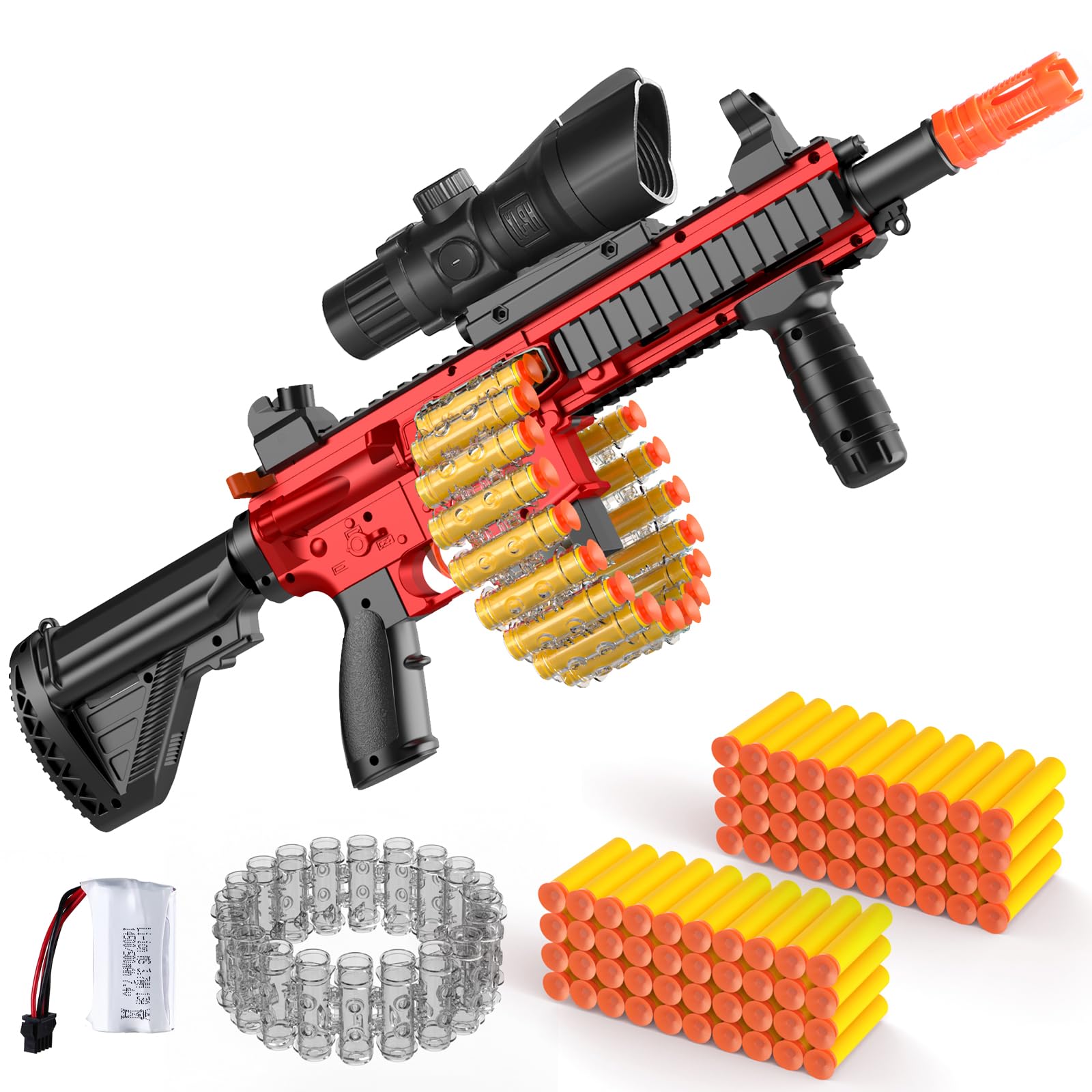 Electric Foam Blaster Toy Gun - Automatic Soft Bullet Sniper Rifle with Scope | Nerf-Compatible Darts | Safe Foam Machine Gun for Boys Ages 8-12 | Outdoor Play, Birthday Gifts & Nerf War Battles