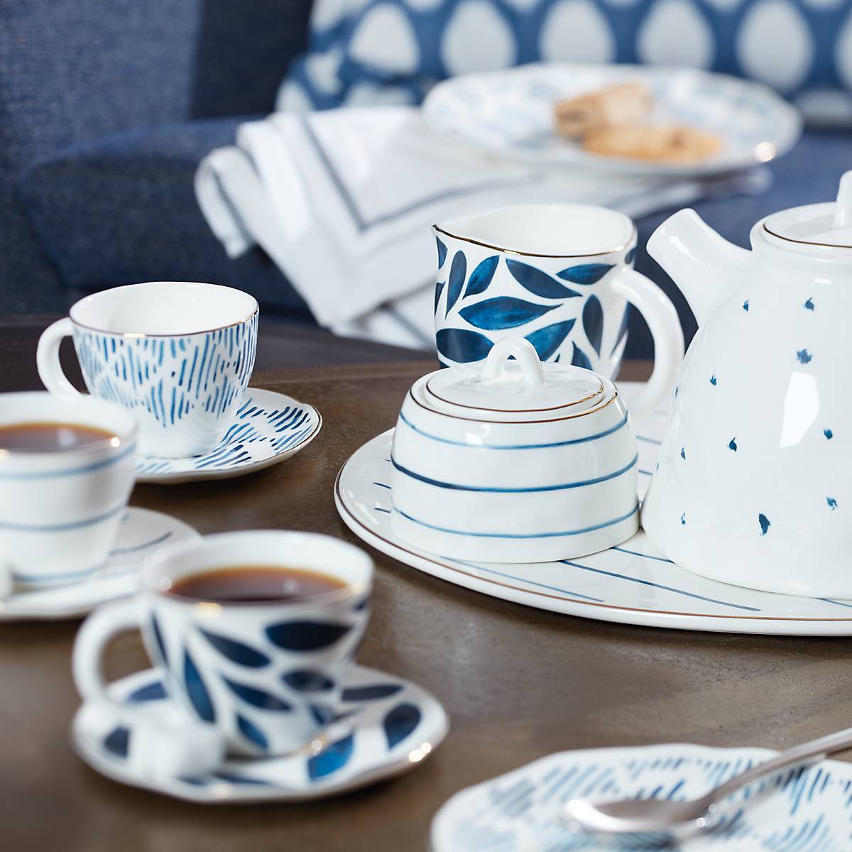 Premium Blue Bay 8-Piece Porcelain Espresso Cup & Saucer Set - Elegant Coffee Cups for Home, Cafe & Restaurant Use - Perfect for Espresso, Cappuccino & Latte