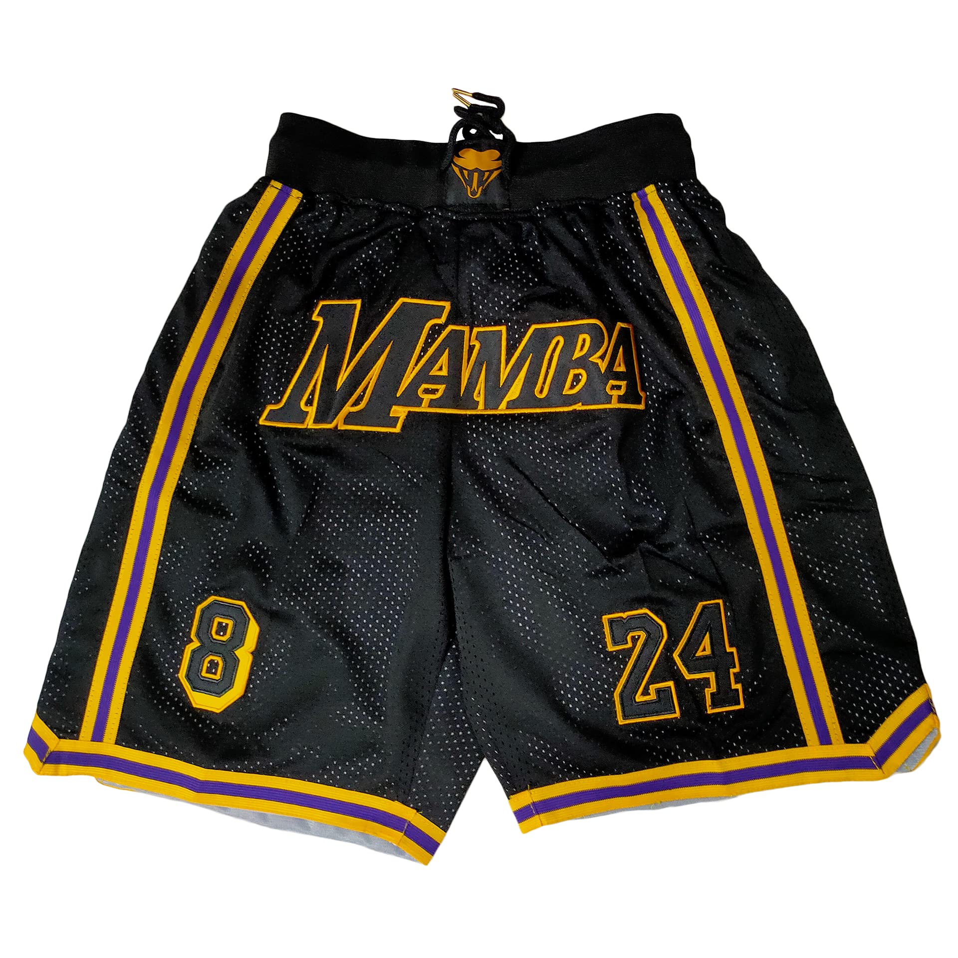 MJSTAR Men's & Women's Basketball Shorts - Breathable Mesh Gym Shorts with Pockets, Embroidered Design for Sports, Workout & Athletic Activities - Perfect Gift for Basketball Fans (Gold) - Ideal for Basketball Games, Gym Training & Casual Wear