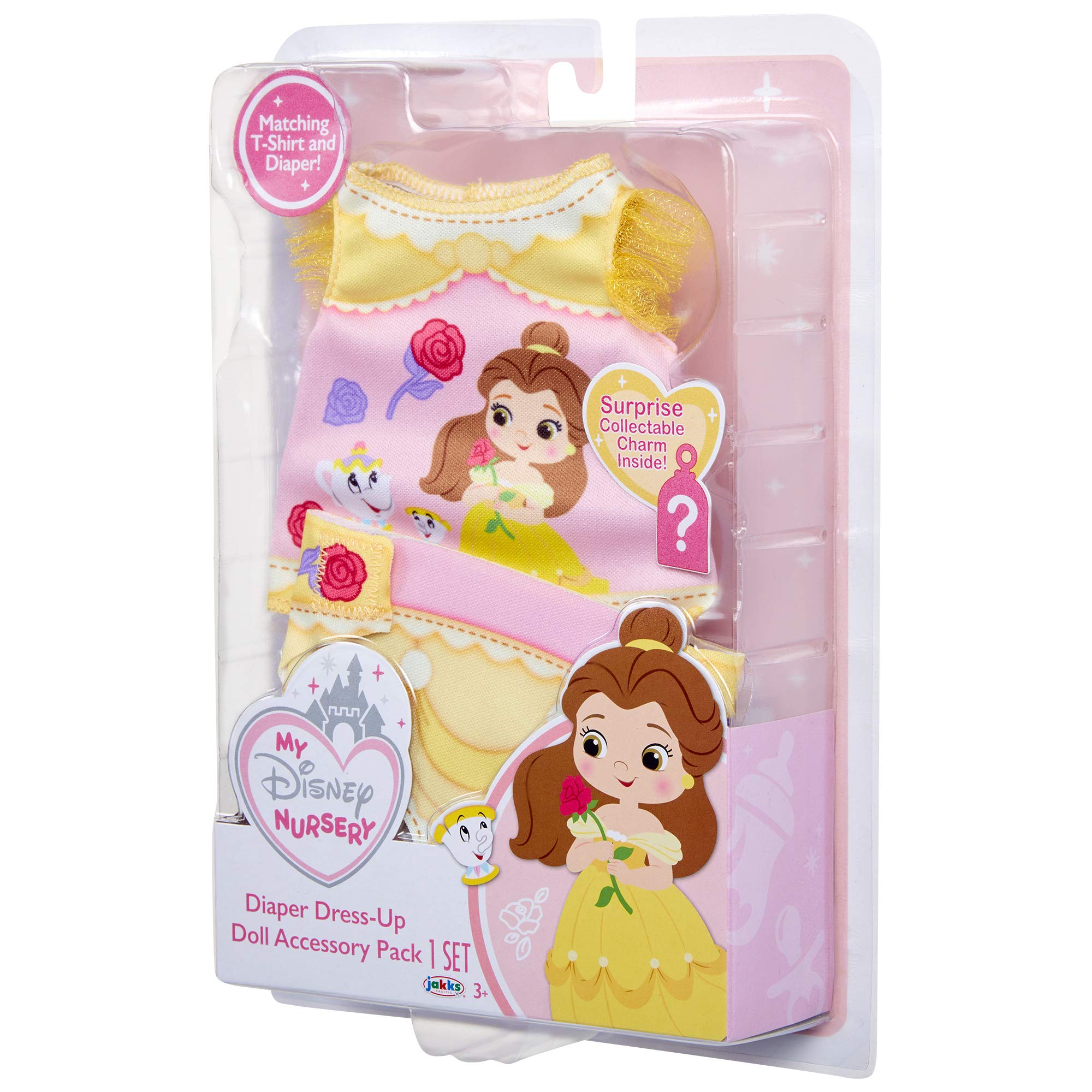 Disney Princess Belle Diaper Accessory Pack for Baby Girls - Nursery Essentials with Bib, Headband & More - Perfect for Disney Themed Baby Showers & Nursery Decor