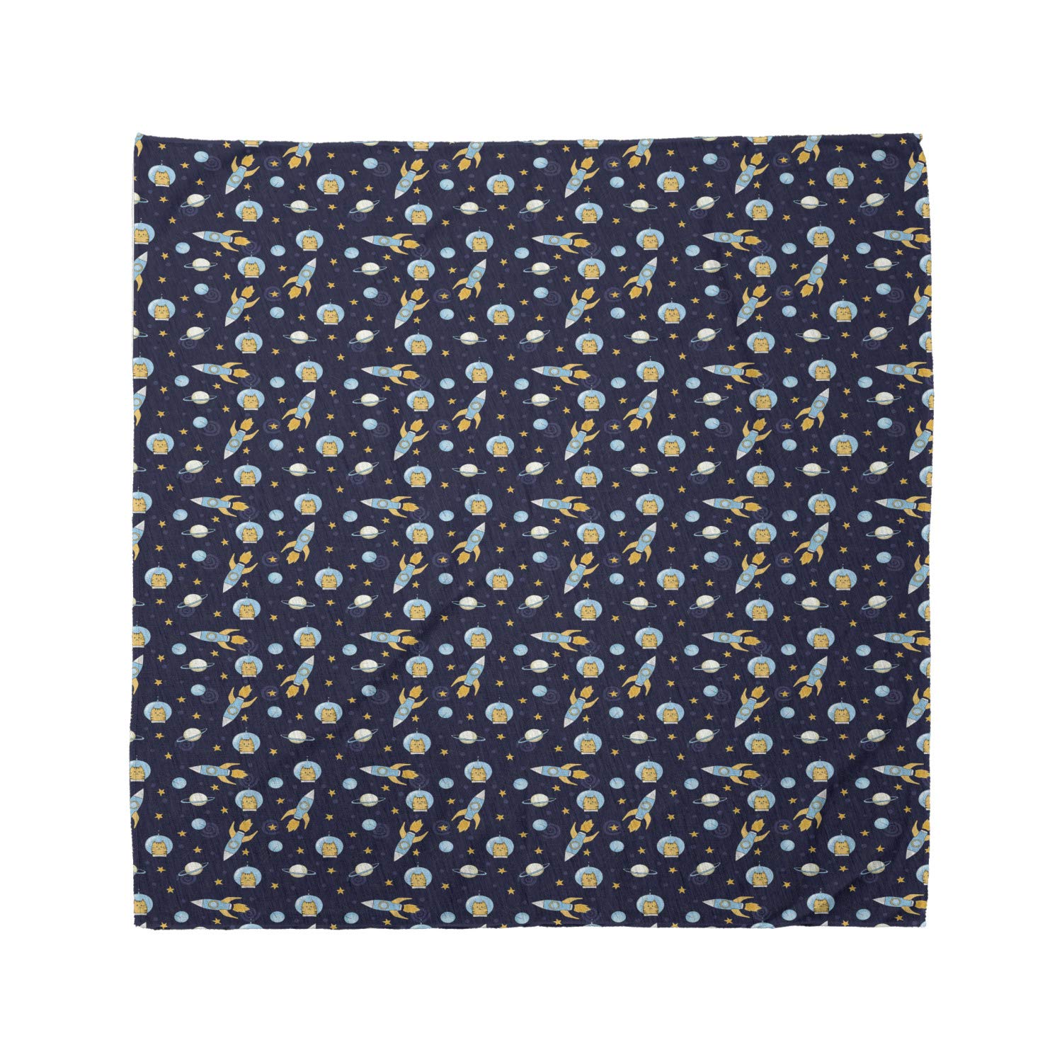 Ambesonne Space Bandana - Cat Flying to Outer Space Print, Unisex Head & Neck Scarf for Men & Women - Perfect for Outdoor Activities, Cosplay, and Fashion Accessories