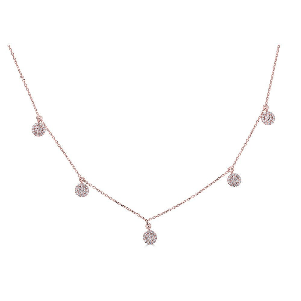Emilique 14KT Gold 1/3 CTW Diamond Round Disc Necklace for Women - Elegant Everyday Jewelry & Special Occasion Gift
