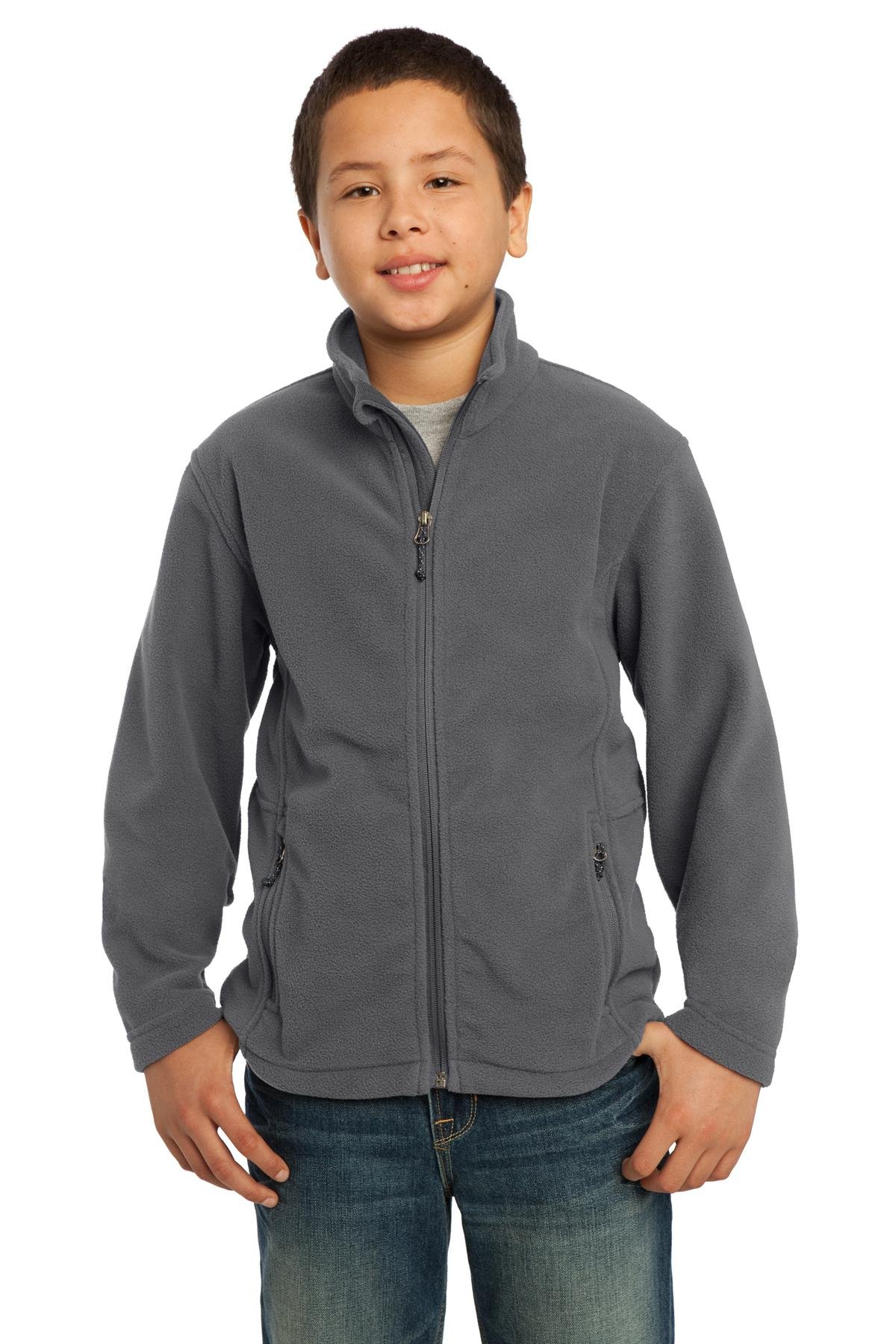 Port Authority Youth Value Fleece Jacket - Warm & Comfortable Iron Grey Fleece Pullover for Boys & Girls, Size S - Perfect for School, Outdoor Play & Winter Activities