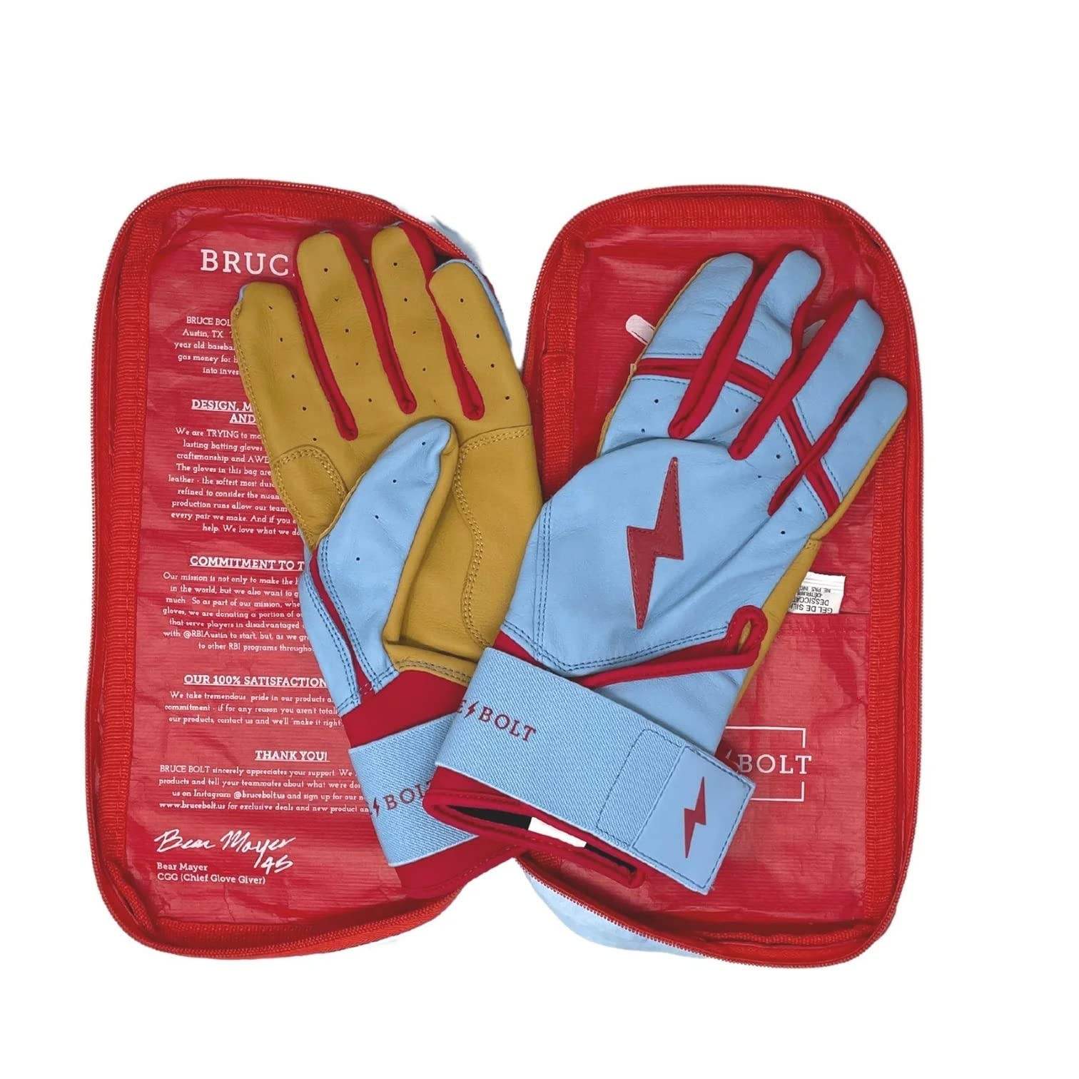 BRUCE BOLT Signature Series Long Cuff Batting Gloves - Premium Baseball & Softball Training Gloves for Hitting & Fielding - Perfect for Practice, Games & Tournaments