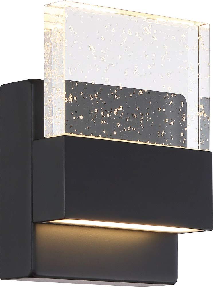 Nuvo Matte Black Finish with Seeded Glass - Elegant Home Decor for Modern Living Rooms, Kitchens & Office Spaces