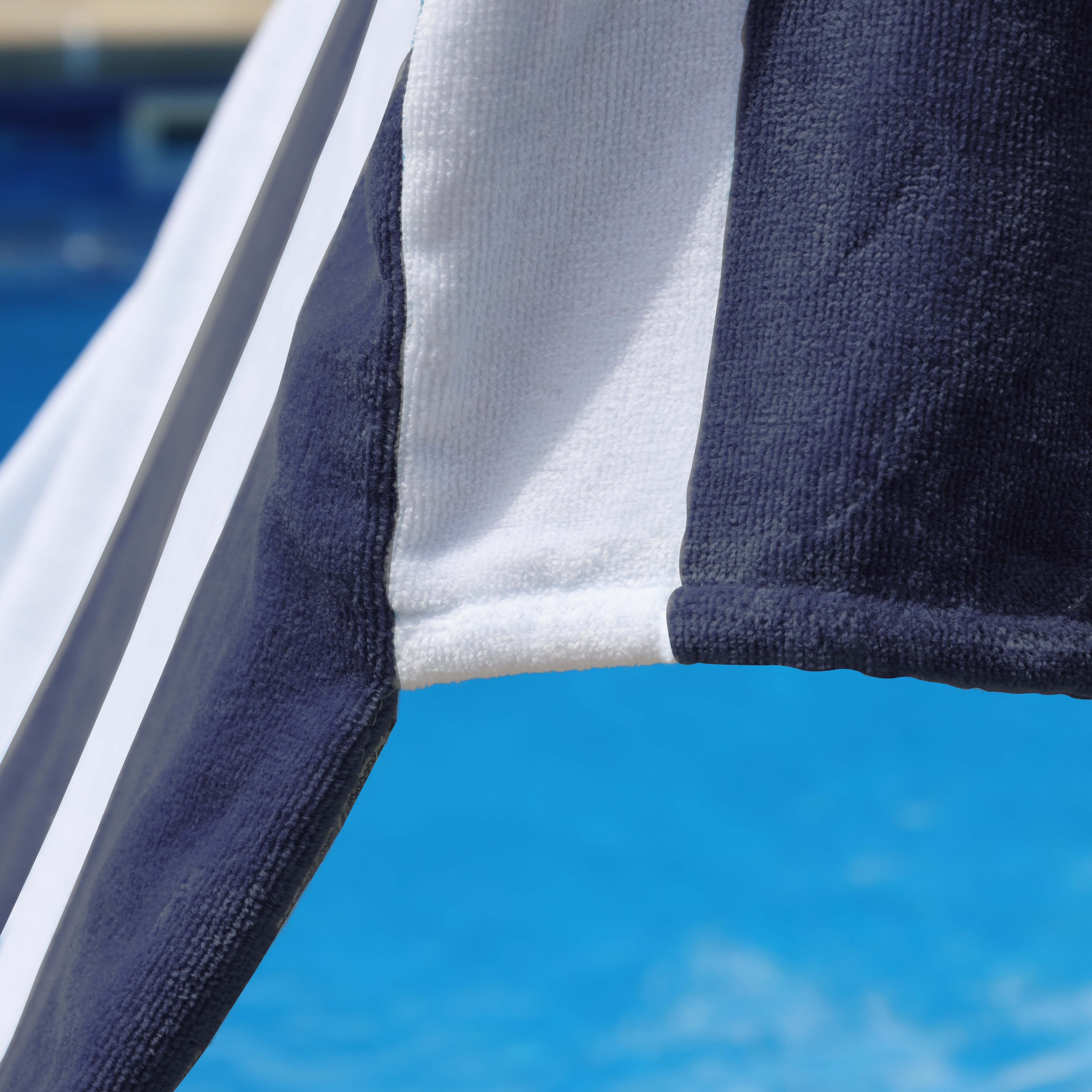 Premium Cabana Striped Cotton Beach Towel & Chaise Lounge Cover - Soft, Absorbent, UV Protection - Perfect for Poolside, Beach Vacations & Outdoor Relaxation