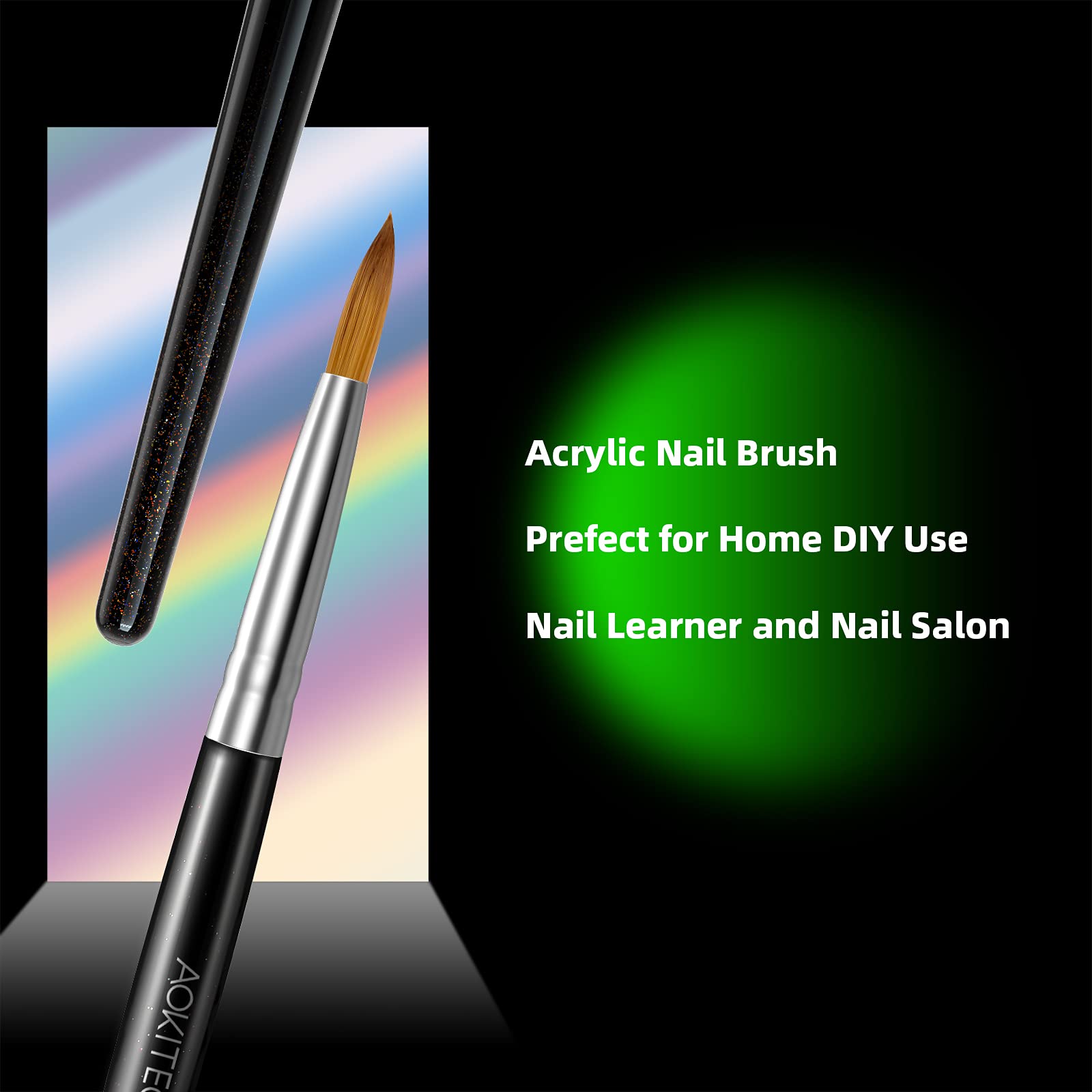 Premium Kolinsky Acrylic Nail Brush #14 - Professional Oval Nail Art Brush for Acrylic Powder Application | Manicure & Nail Extension Tool | Perfect for Salon, Home DIY & Professional Nail Artists