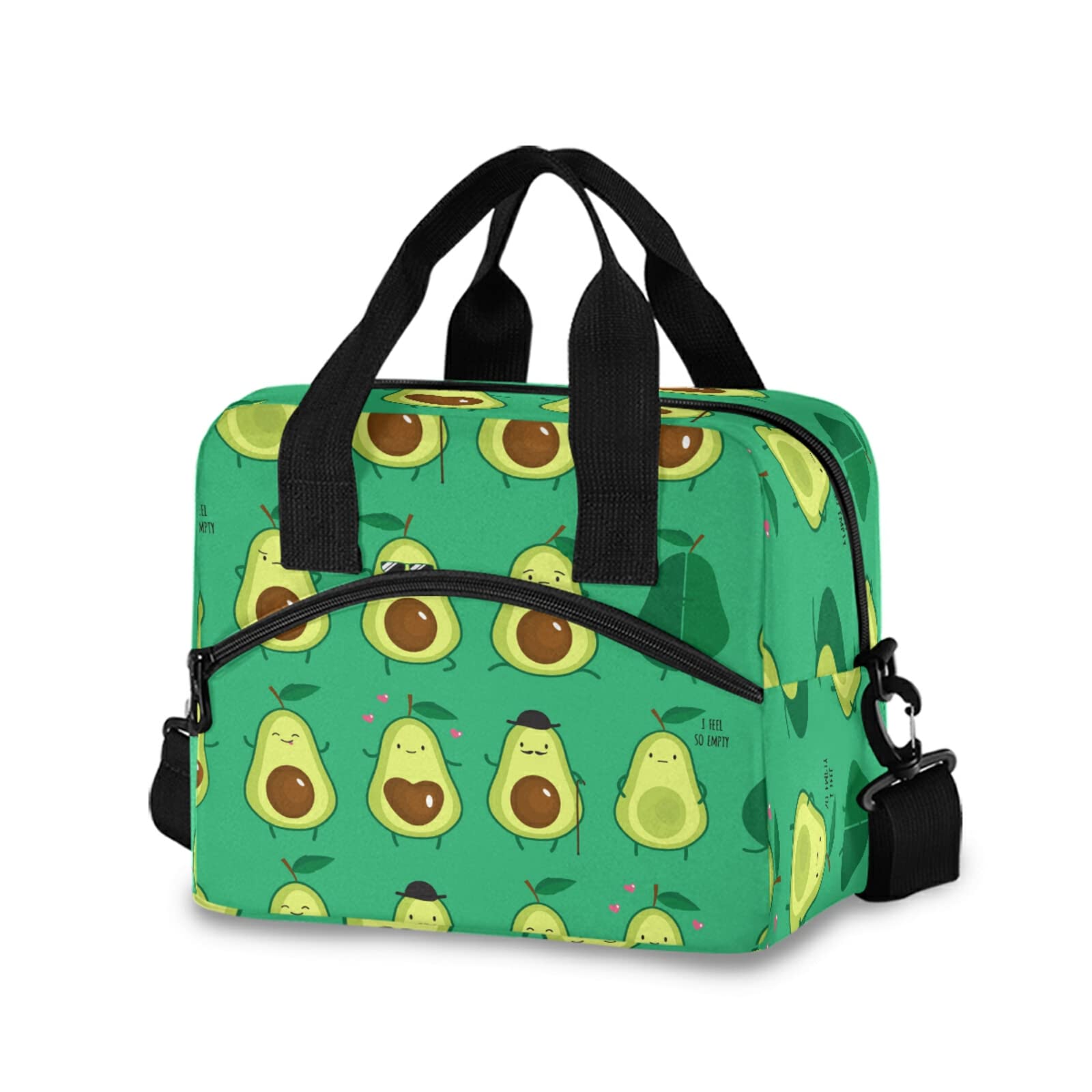 SUABO Insulated Lunch Bag for School & Work - Reusable Avocado Tote Lunch Box for Women & Men - Perfect for Office, Picnics & Outdoor Activities