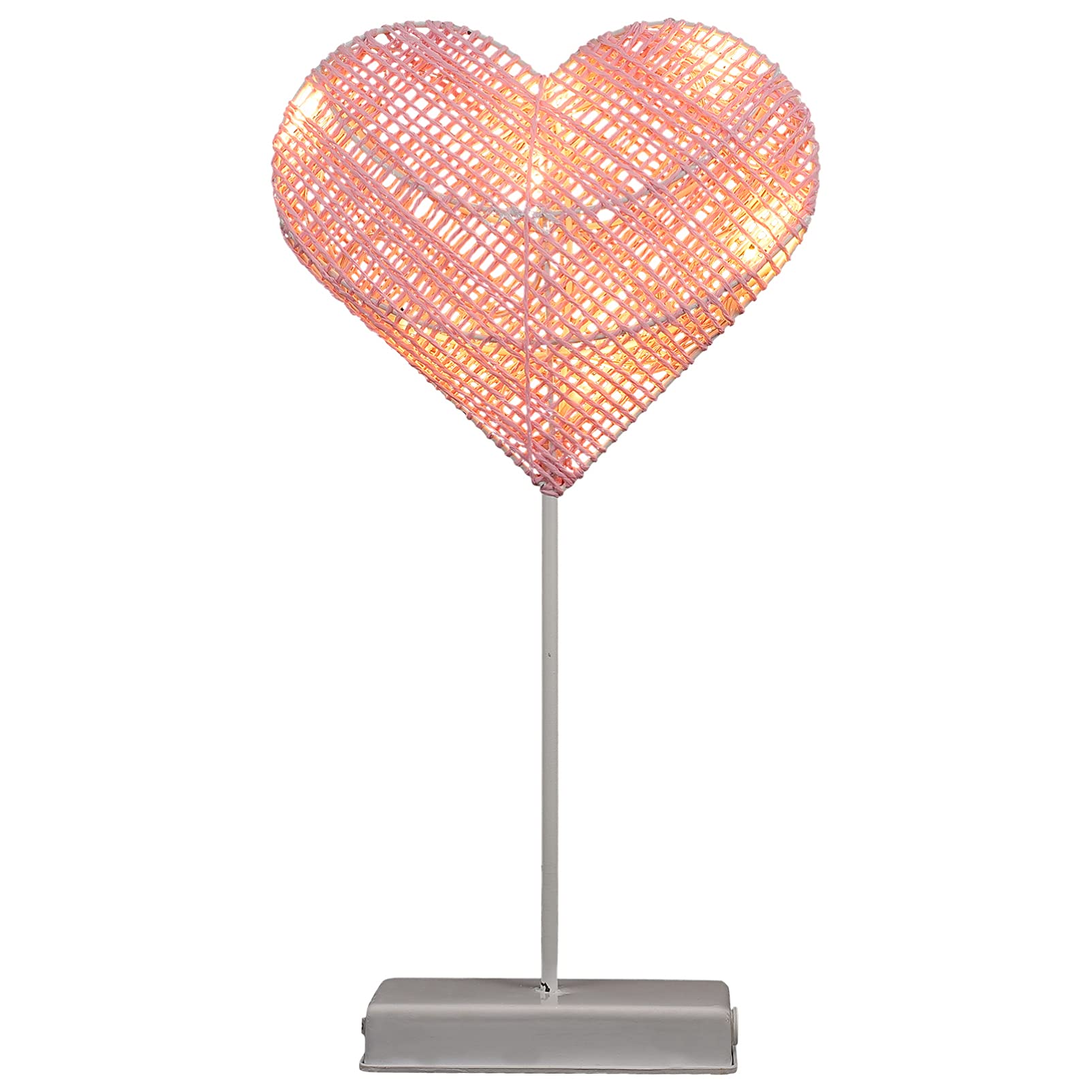 Balacoo 3D Heart Shaped LED Night Light - Rattan Decorative Lamp with Hollow Design for Bedroom, Nursery, Living Room | Romantic Mood Lighting & Table Decor