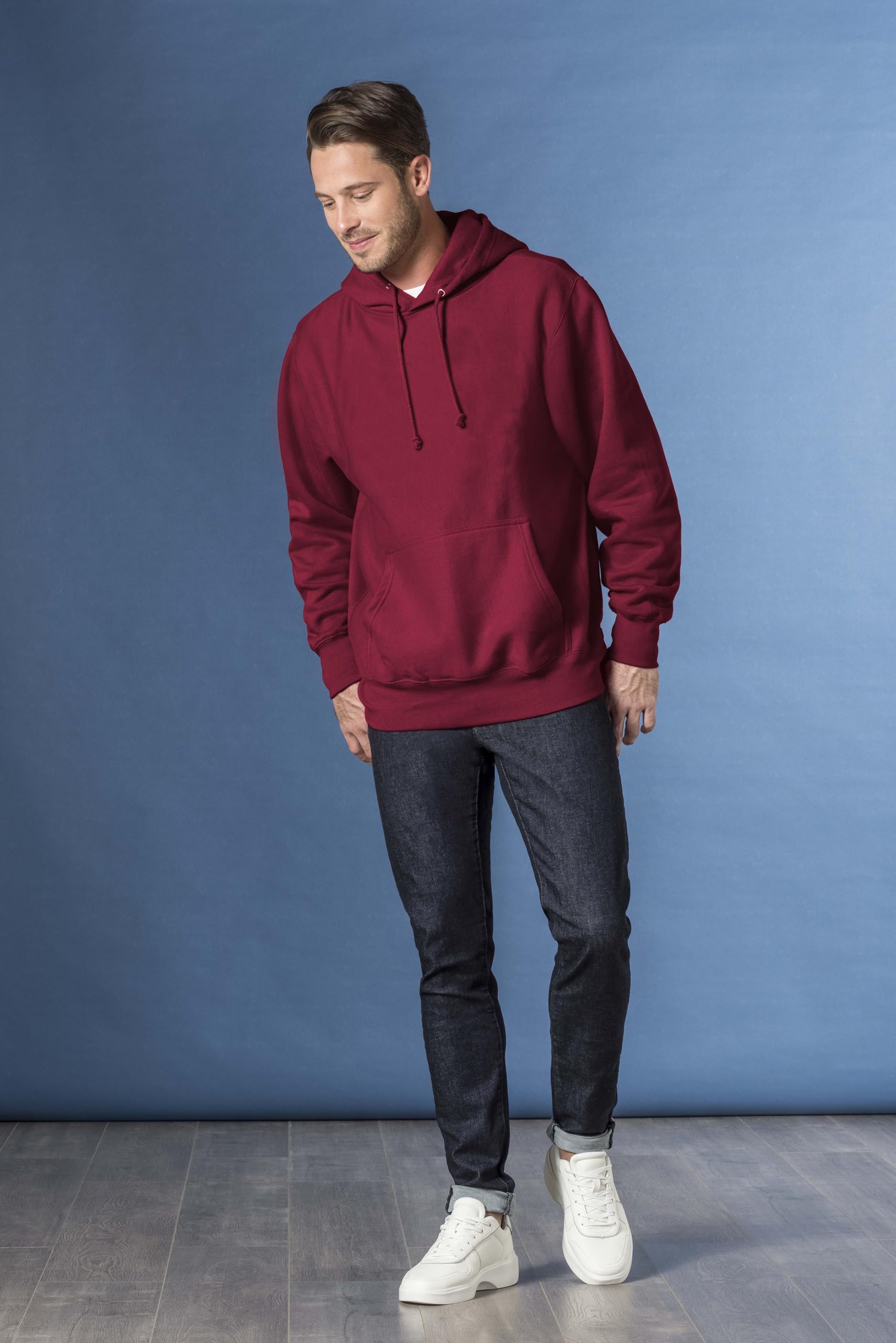 MV Sport Men's Heavyweight Fleece Hoodie - Thick Cotton Pullover Sweatshirt with Drawstring Hood | Casual Winter Wear, Outdoor Activities & Gym Workouts
