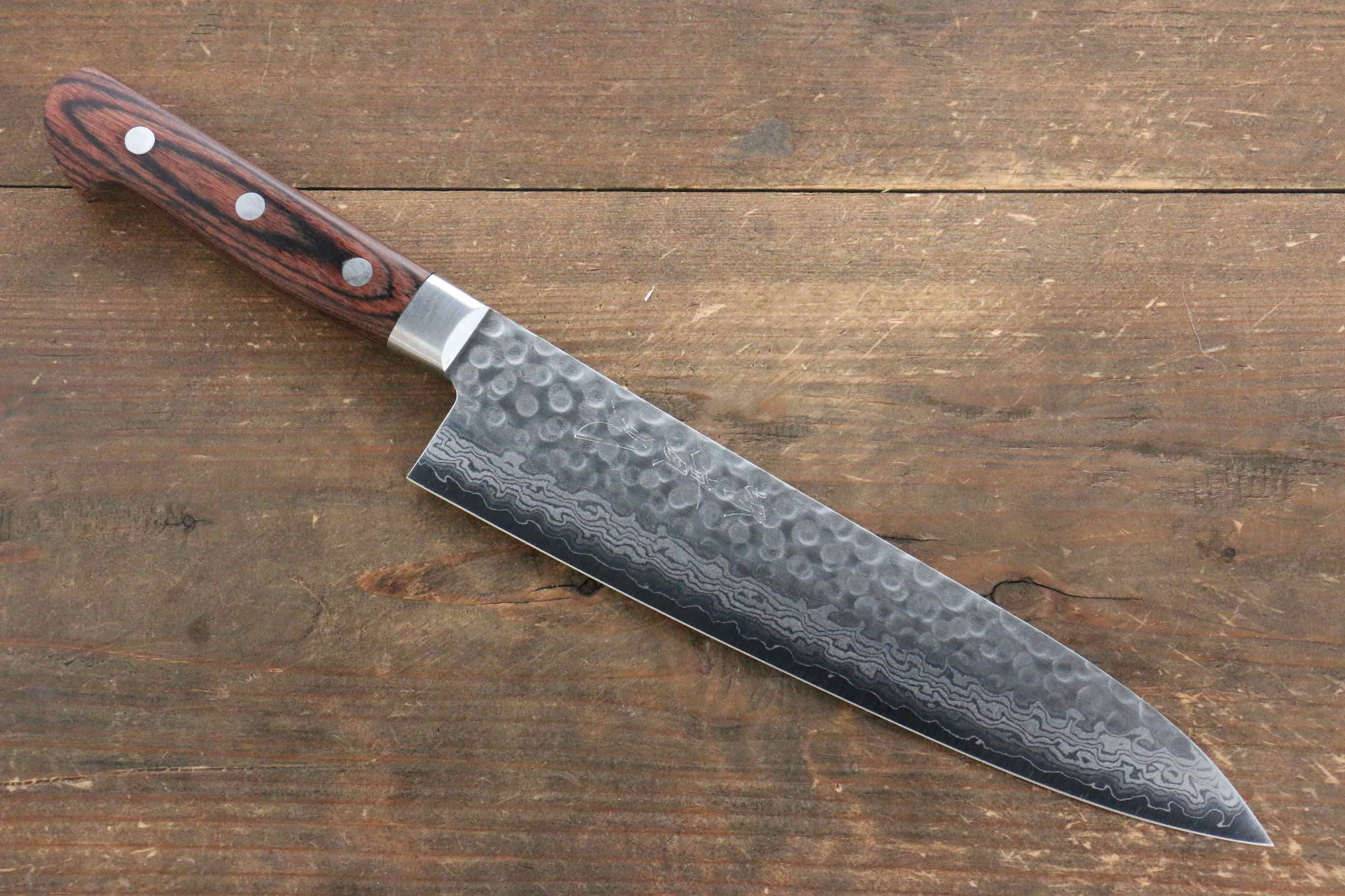 Premium Jikko VG10 17-Layer Gyuto Chef Knife 210mm - Japanese Damascus Steel with Mahogany Handle - Perfect for Sushi, Meat Cutting & Professional Kitchen Use