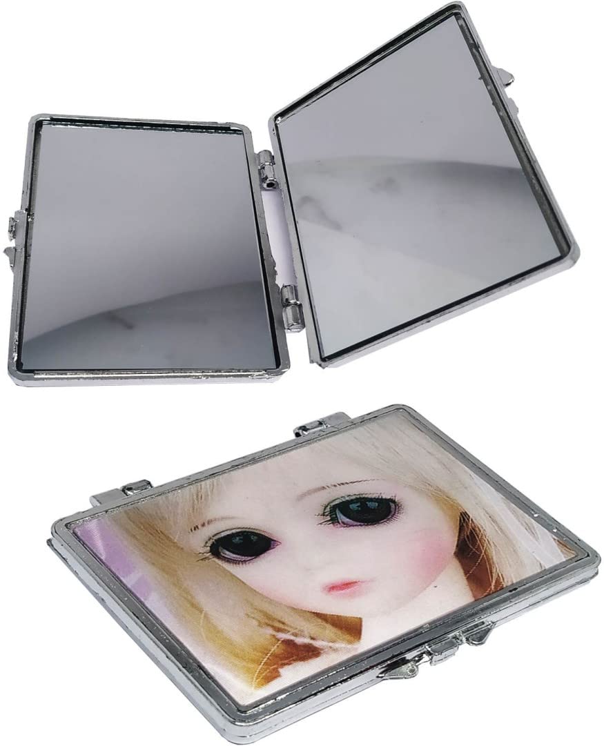 3D Blinking Eyes Doll Design Folding Pocket Mirror for Women & Girls - Portable Handbag Compact Mirror for Makeup, Travel & Cosmetics | Perfect Gift for Birthday, Valentine's Day & Daily Use