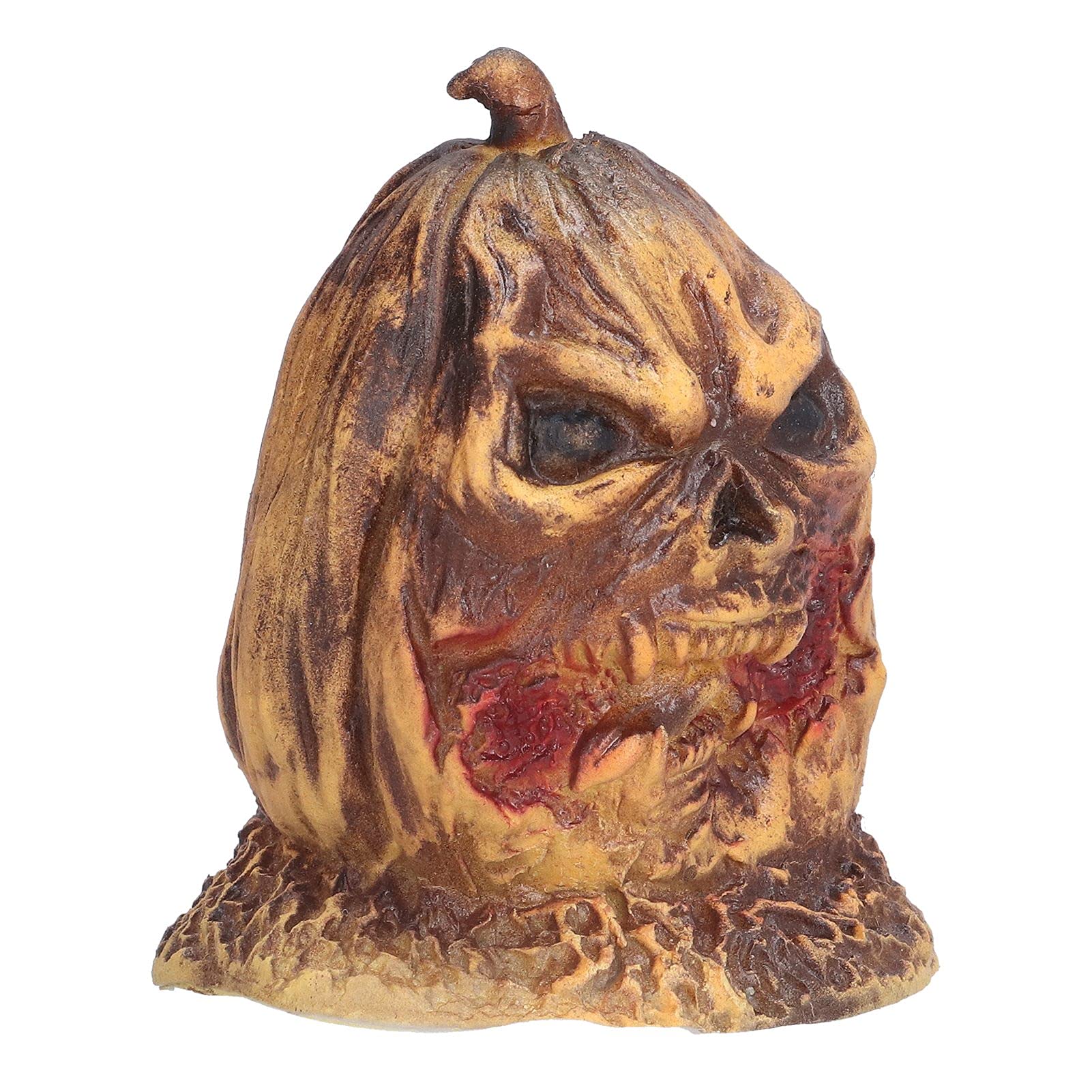 Funny Scary Resin Pumpkin Head Ornament - Durable Wearproof Halloween Decor for Living Room, Hotel, Party & Outdoor Decorations - Perfect for Halloween, Fall Decor & Themed Events