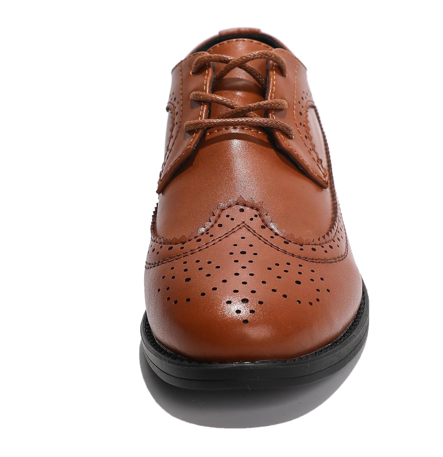 KKDOM Boys & Girls Oxford Dress Shoes - Wingtip Leather Lace-Up Formal Shoes for School, Church & Special Occasions