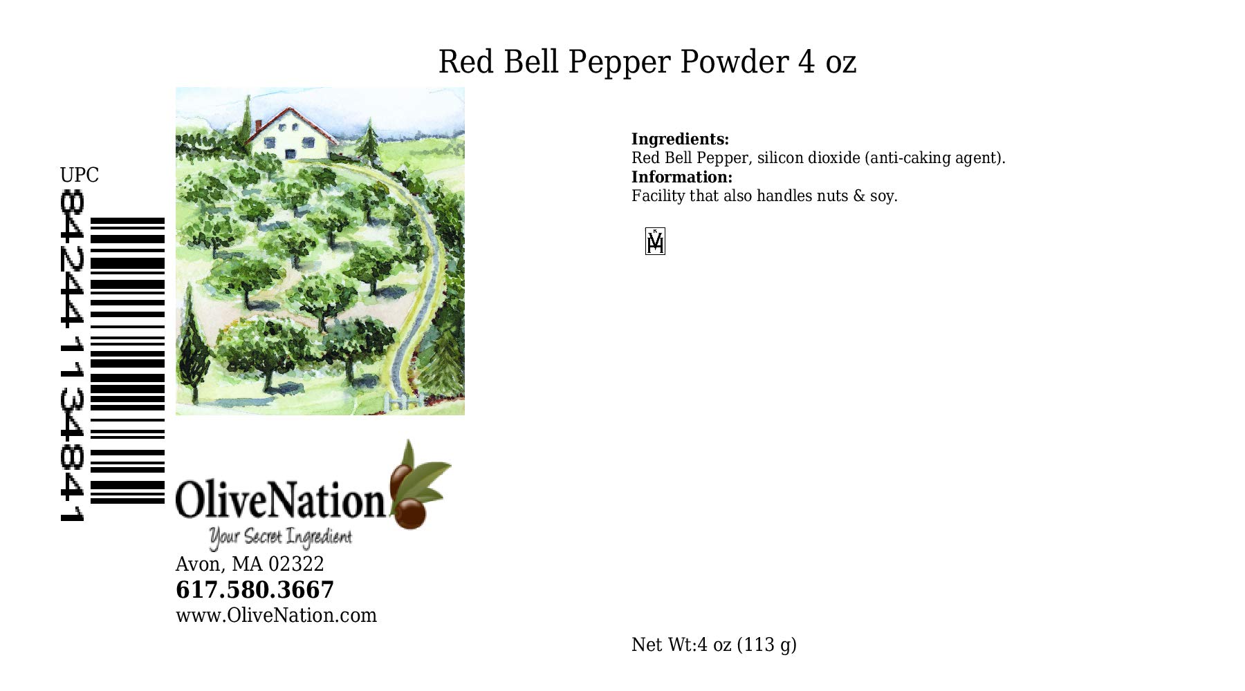 Premium Red Bell Pepper Powder by OliveNation - 4 oz | Natural, Gluten-Free & Non-GMO | Perfect for Cooking, Seasoning & Homemade Spice Blends