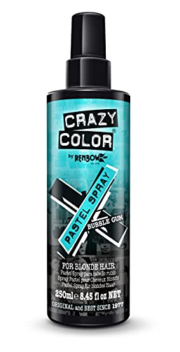 Crazy Color Instant Temporary Hair Color Spray - 100% Vegan & Cruelty-Free Pastel Pigment for Blonde or Lightened Hair | Ammonia & Peroxide Free Gentle Formula 250ml (8.45 oz) - Bubble Gum Pink | Perfect for Festivals, Cosplay & Bold Hair Makeovers