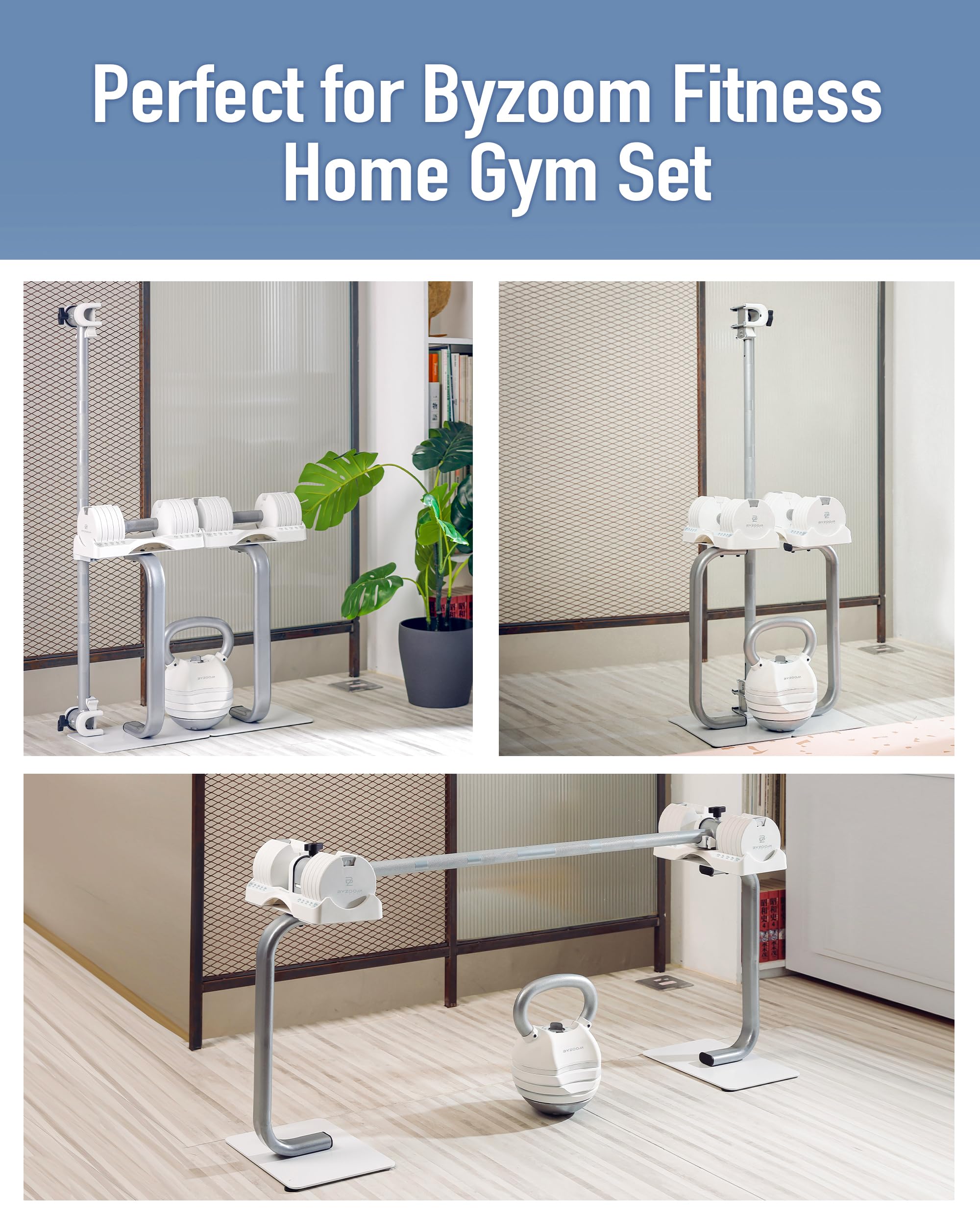 Adjustable Dumbbell Stand Rack Holder - 40-100lbs Weight Capacity, Compact Home Gym Equipment for Strength Training, Perfect for Women & Beginners (White) - Ideal for Small Spaces, Apartment Workouts & Personal Fitness Routines