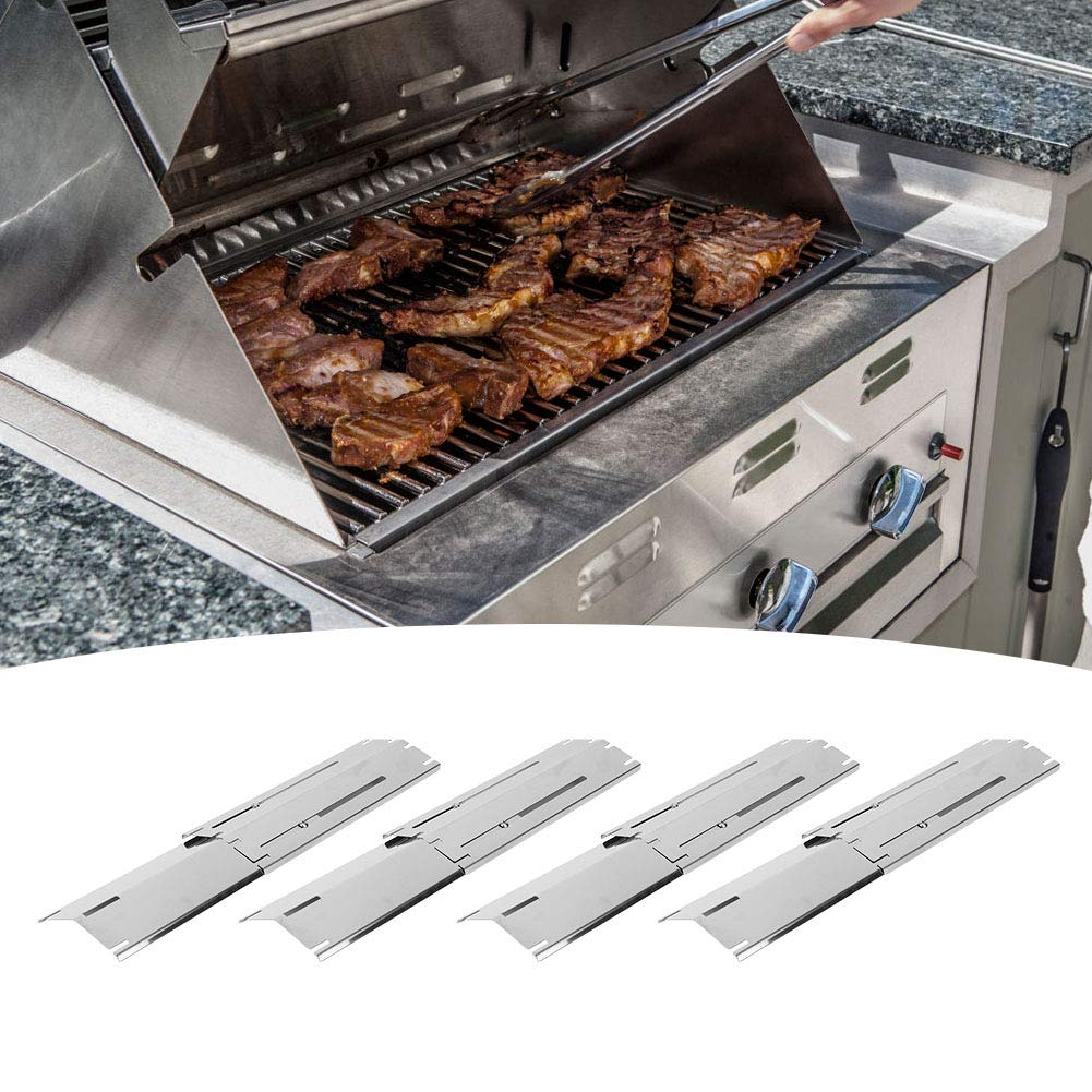8Pcs Heavy Duty Stainless Steel Heat Plates for Gas Grill - Adjustable BBQ Heat Tents Replacement Parts for Outdoor Cooking & Grilling (Silver) | Perfect for Backyard Barbecues, Camping & Tailgating