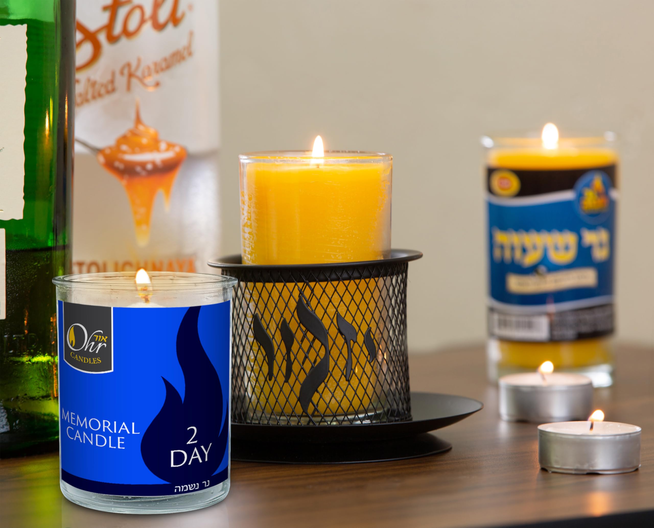 48-Hour Yahrzeit Memorial Candles - 2 Day Jewish Candle for Yom Kippur & Remembrance - Glass Tumbler Candle (1 Pack) - Perfect for Synagogue, Home Memorials & Religious Ceremonies