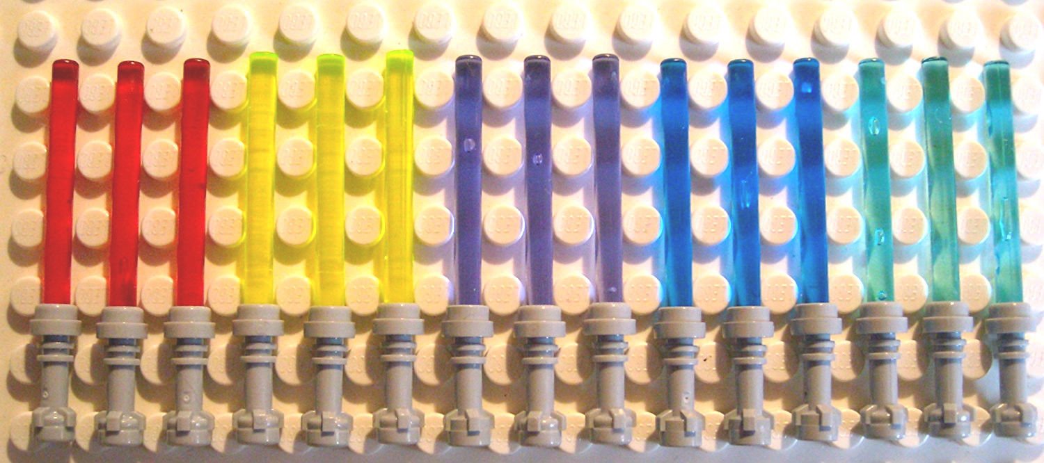 LEGO Star Wars Lightsabers Set - 15 Pieces with 5 Colors (Including Dark Blue) & Grey Hilts for Kids & Collectors - Perfect for Role Play, Display, and Gift Giving