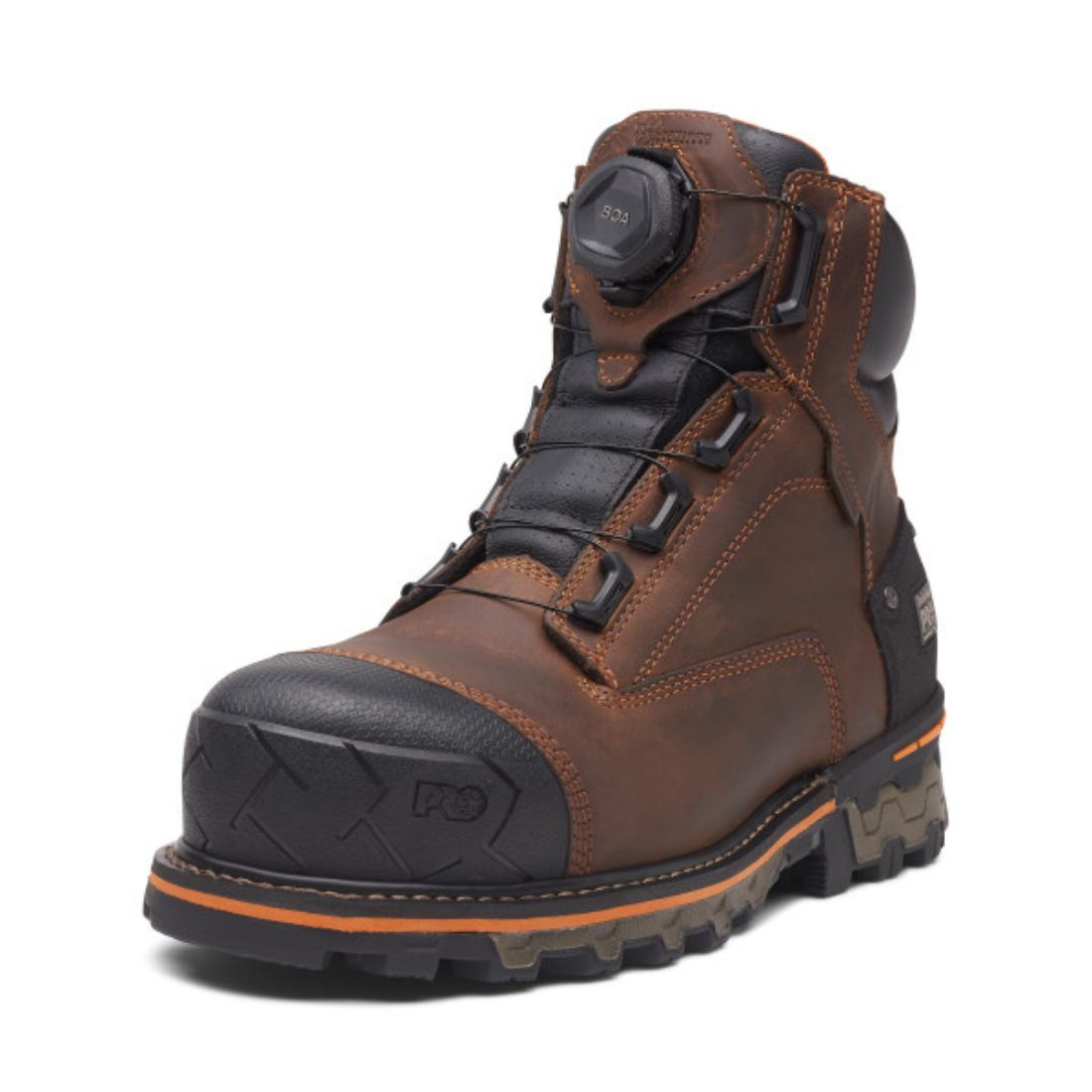 Timberland Pro Boondock BOA® Men's Waterproof Work Boots with Composite Safety Toe - TB0A66KYEM4 Brown | Ideal for Construction, Industrial & Outdoor Work